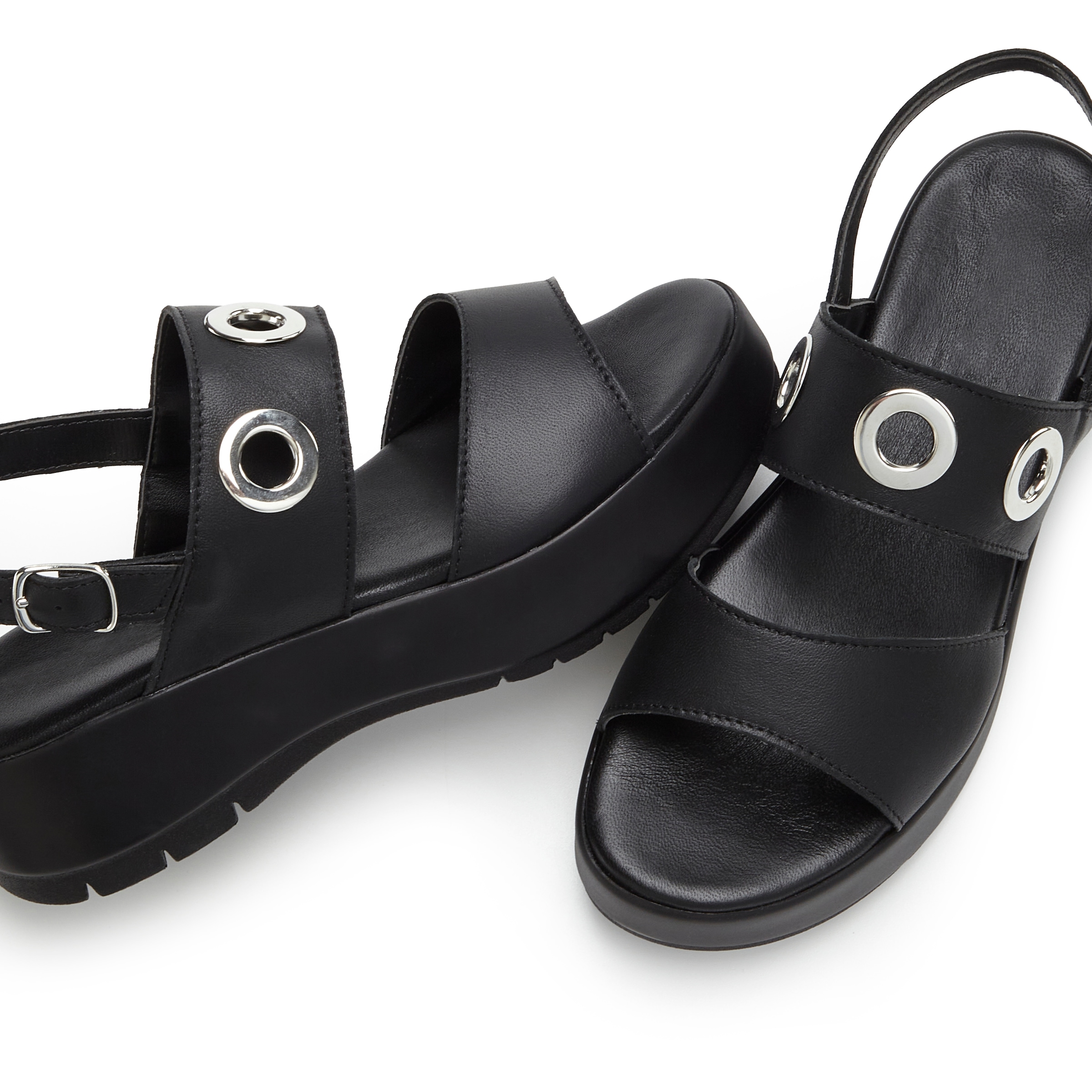 French Connection Sandalette »Sandale, offener Schuh,«  Sandalette aus Leder mit modisch bequemer Plateausohle