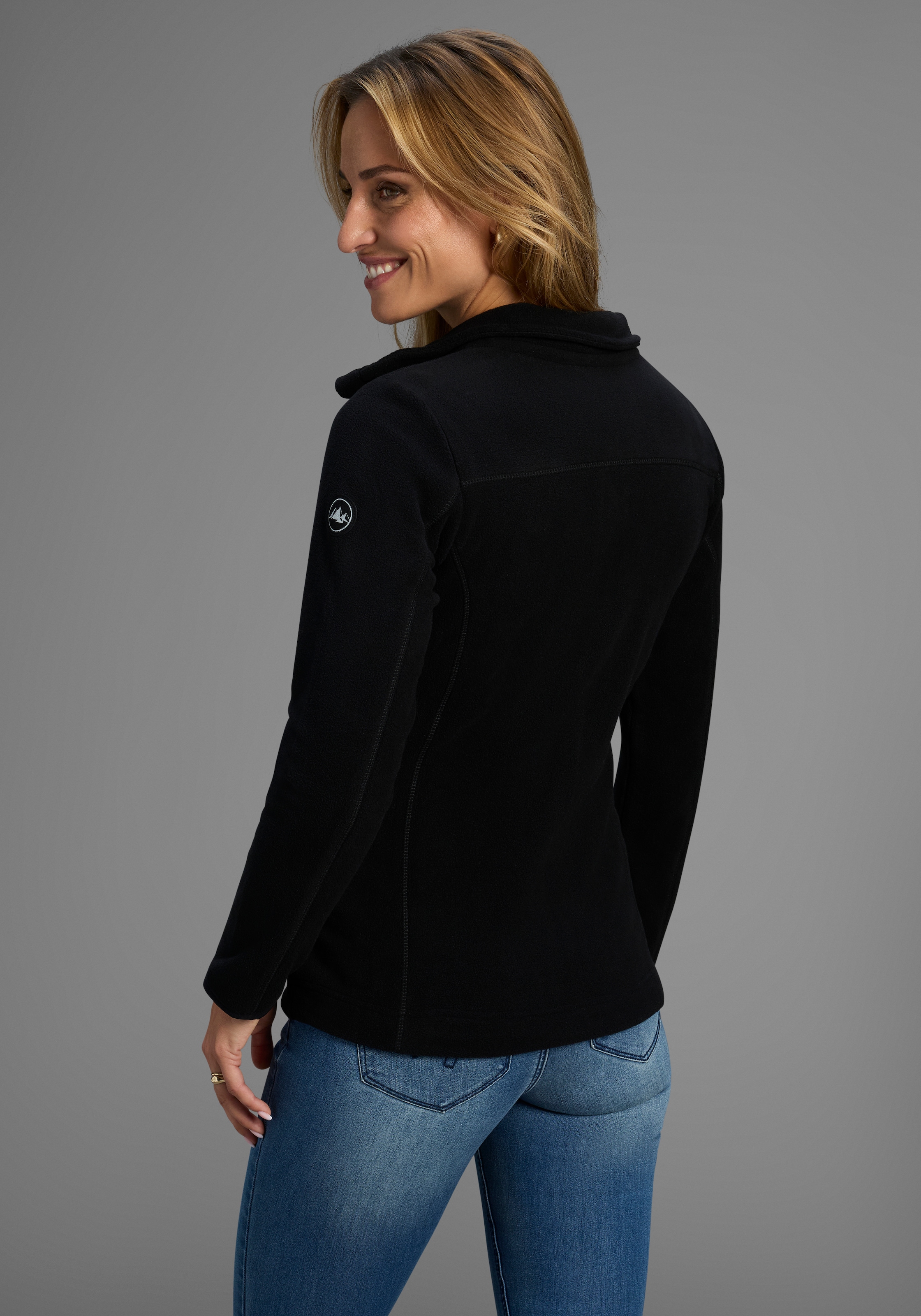 Polarino Fleecejacke, ohne Kapuze, für kalte Tage, aus Fleece, lässiger Look