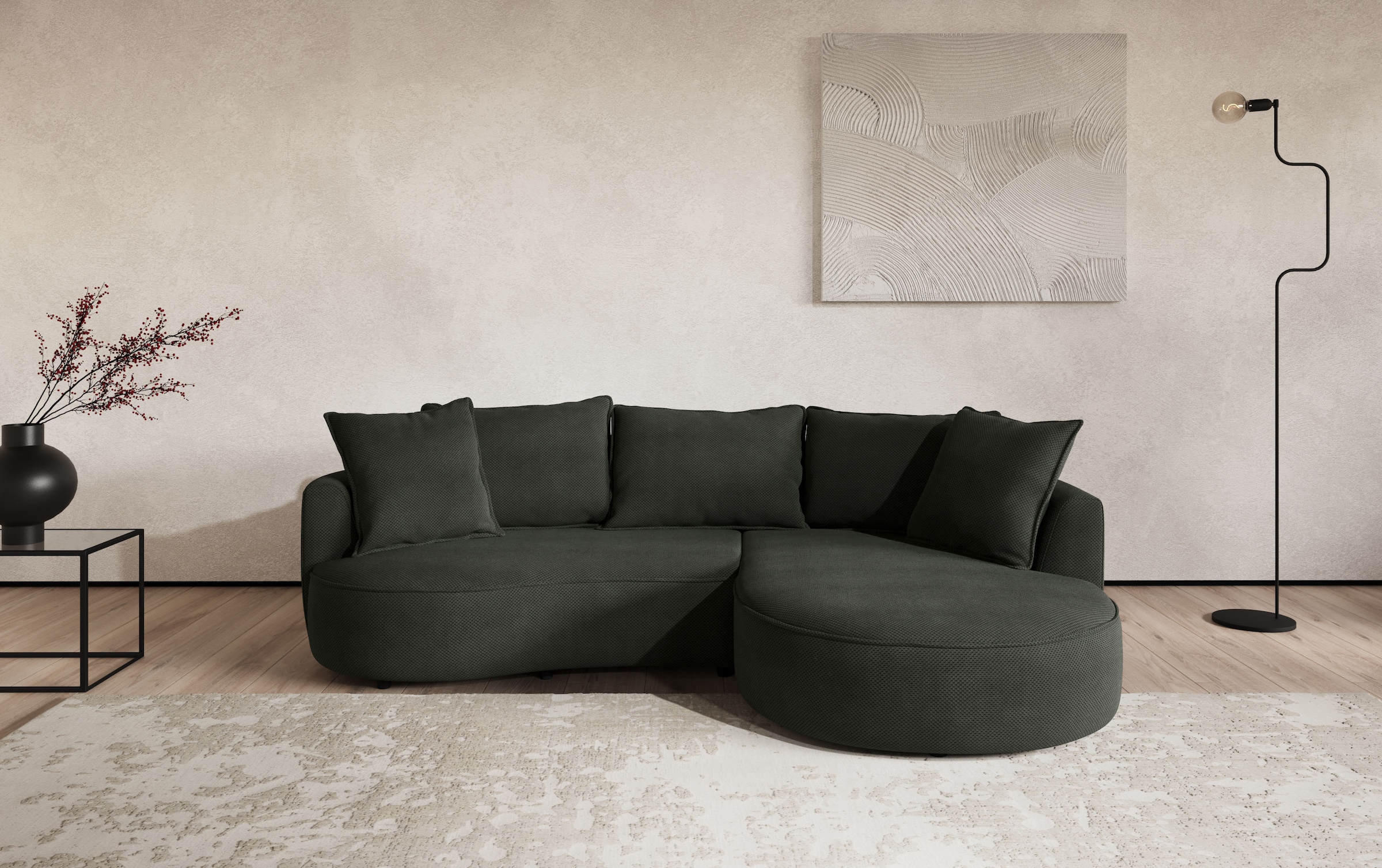 OTTO home Ecksofa "Sana L-Form, B: 260 cm, organische Form, Otto.Verlässliche Qualität" Loungesofa mit Wellenunterfederung