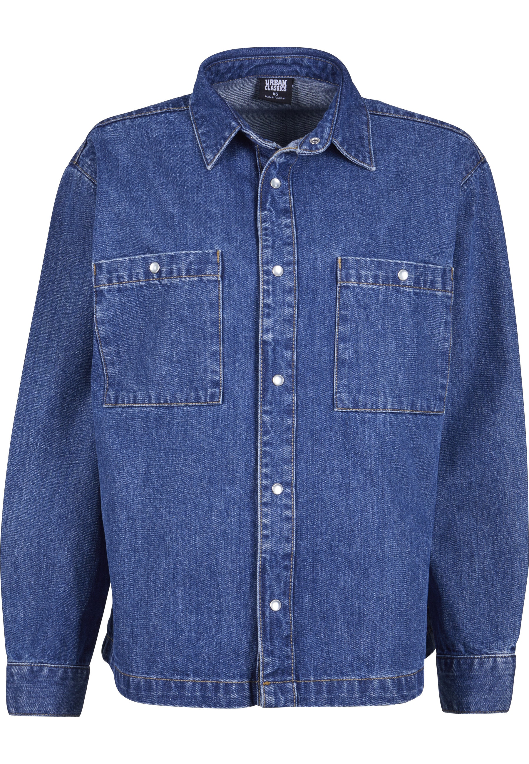 URBAN CLASSICS Langarmhemd "Urban Classics Damen Ladies Oversized Denim Shirt"