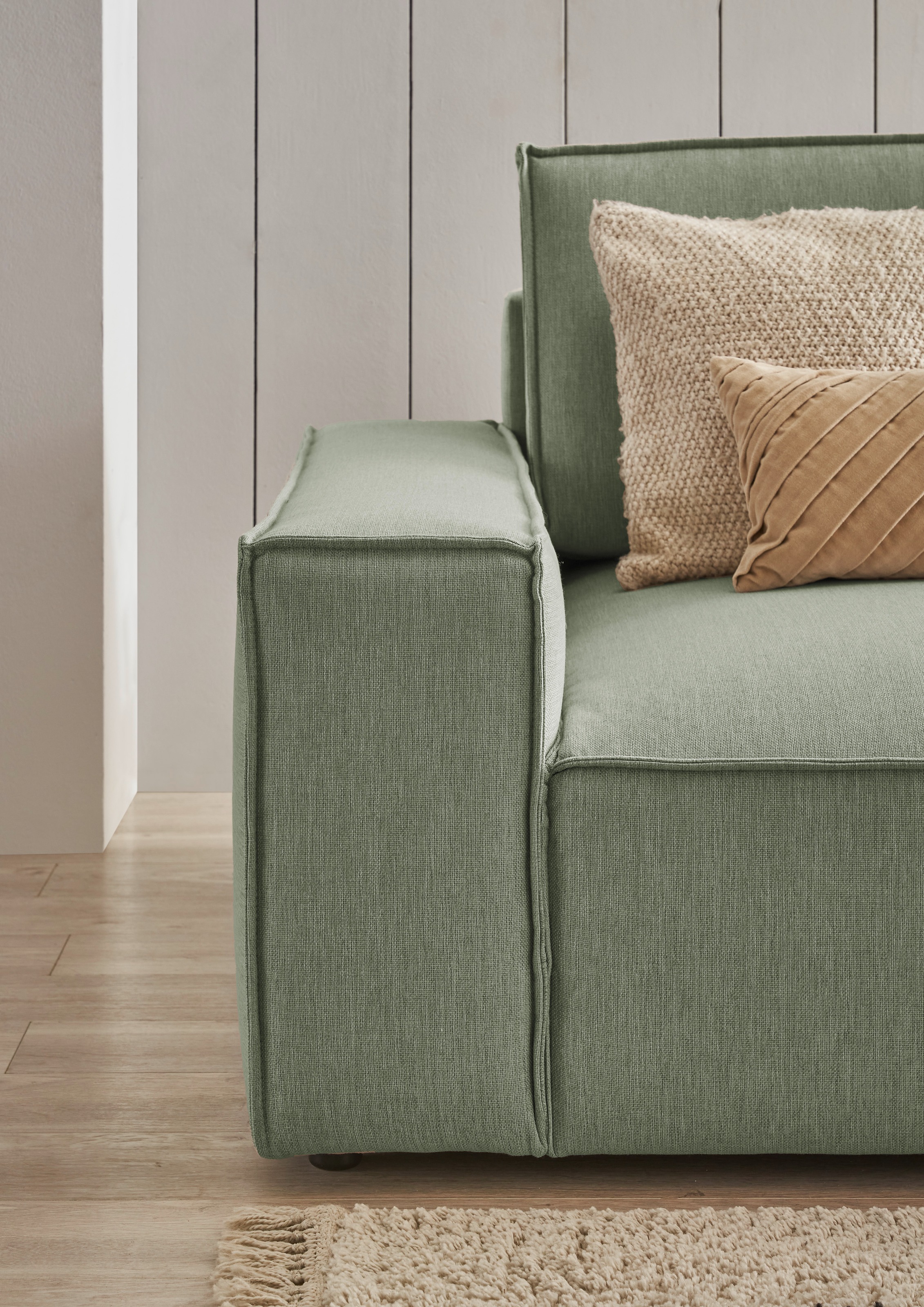 Home affaire Big-Sofa »NEU: SHERWOOD XXL, Big-Sofa (316cm), extra tiefe Sitzfläche 95 cm«, bequemer Sitzkomfort, Cord u. Leinenoptik, Kedernaht