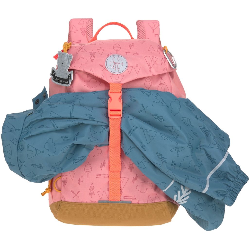 LÄSSIG Kinderrucksack »Adventure, rose, Mini Backpack«, Reflektoren, inkl. thermoisolierter Sitzunterlage; PETA-approved vegan; aus recyceltem Material