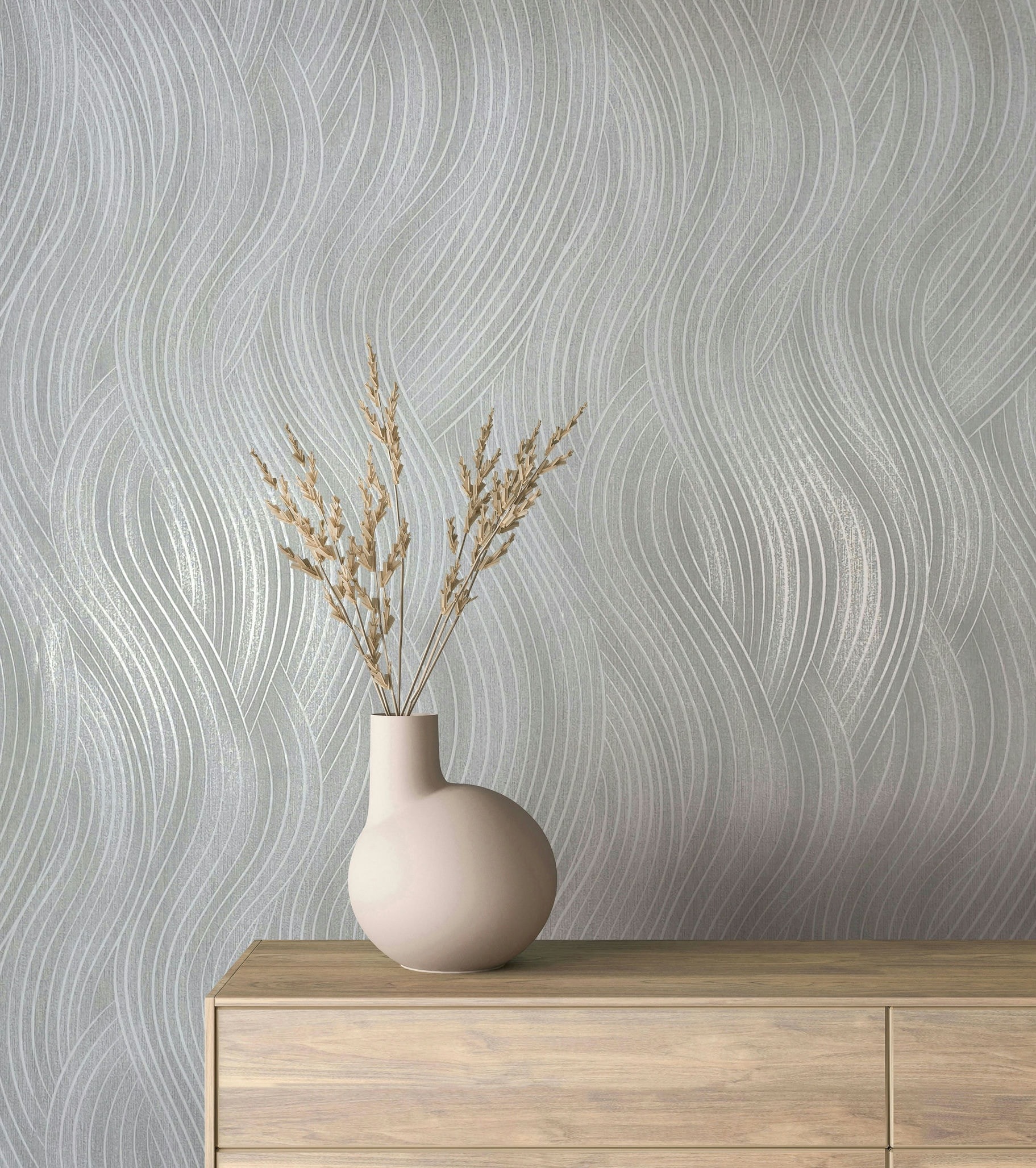 Marburg Vliestapete "Tapete Wavy Stripes" geometrisch geprägt moderne Vliestapete für Wohnzimmer Schlafzimmer Küche