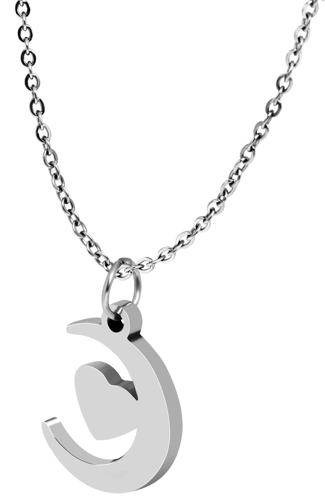 Adelia´s Kettenanhänger »Damen Anhänger – Mond Herzanhänger aus Edelstahl«  Ideal als Geschenk für besondere Anlässe