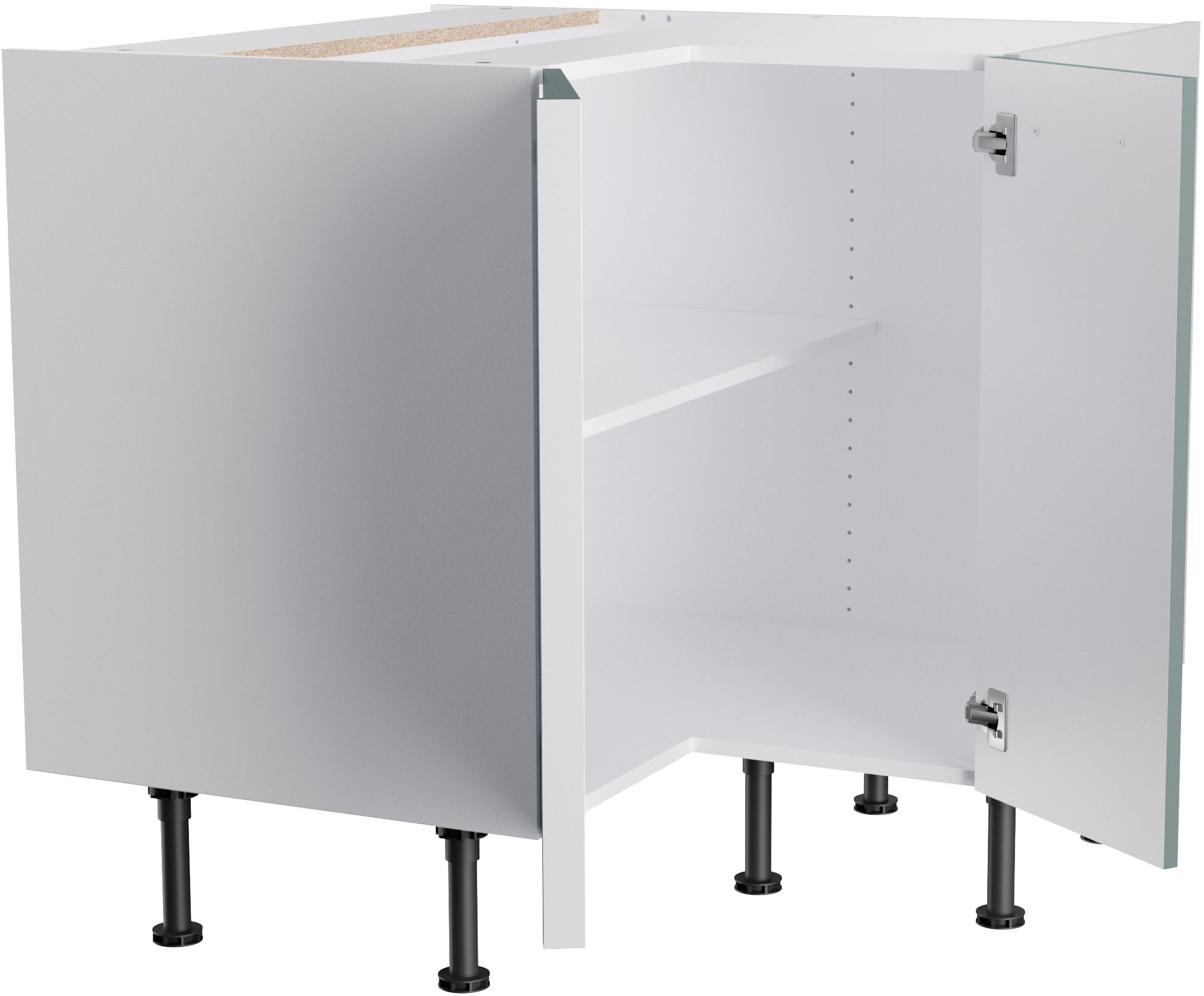 Thumbnail - KOCHSTATION Eckunterschrank "KS-Bern2" Breite 90 x 90 cm, 1 Tür, 1 Einlegeboden