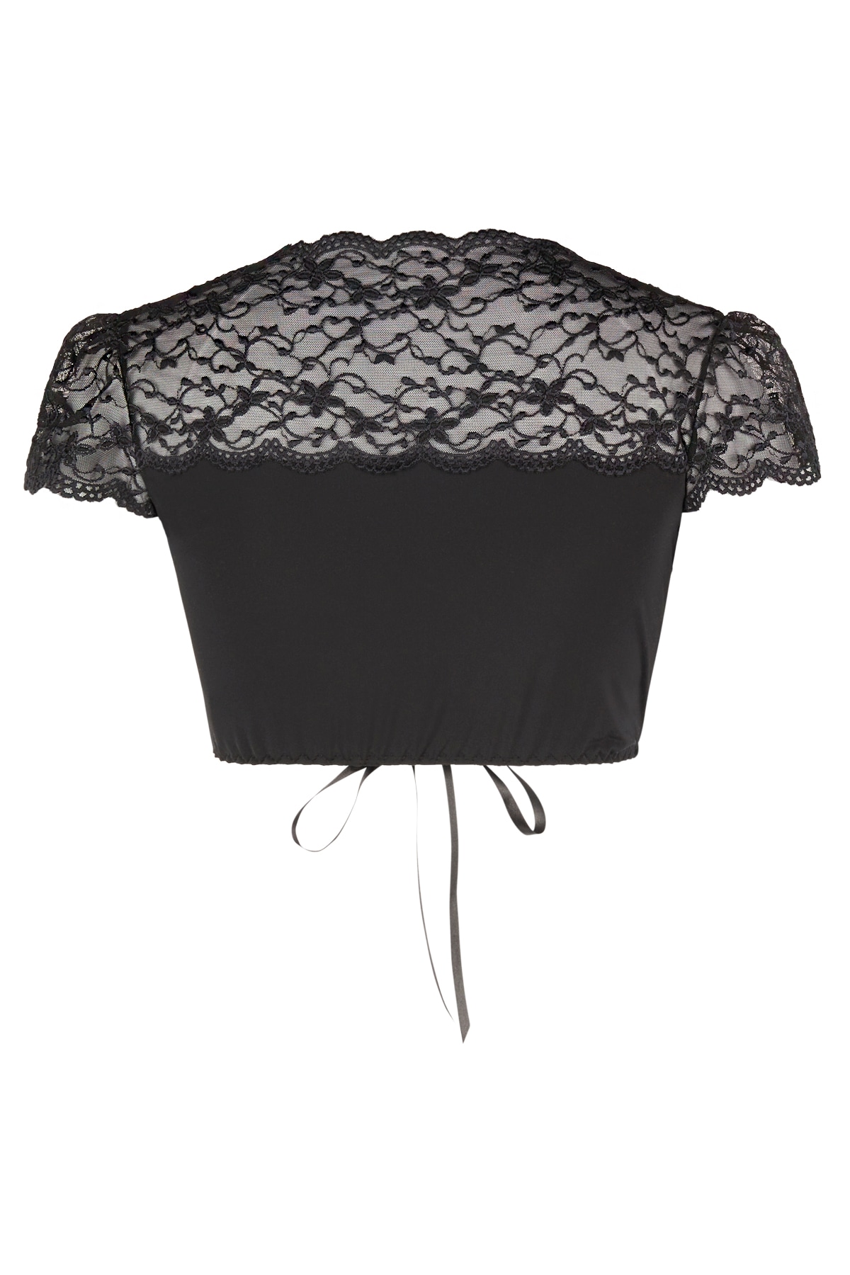 Nina Von C. Dirndlbluse mit herzförmigem Ausschnitt, Spitze, bauchfrei, Kurzarm