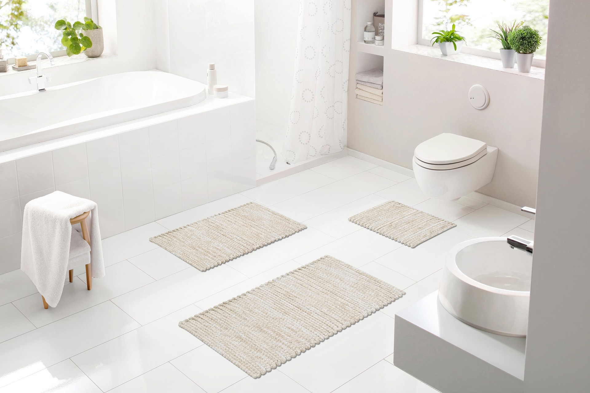 Grund Badematte "Leonie" Höhe 15 mm beidseitig nutzbar  fußbodenheizungsgee günstig online kaufen