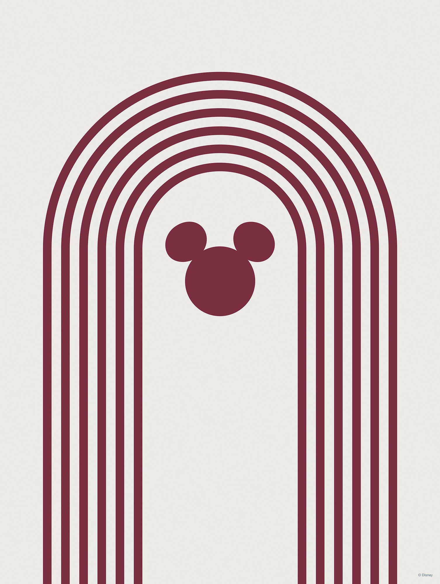 KOMAR Minimal Mickey Wall Art Red 30x40cm