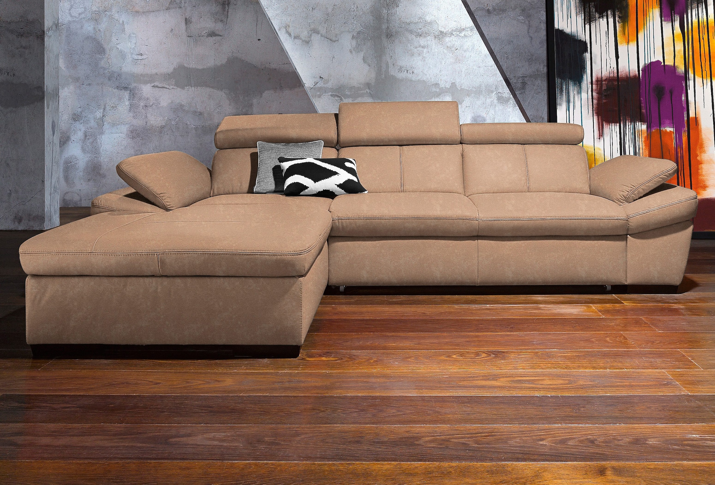 exxpo - sofa fashion Ecksofa "Salerno, Funktionssofa, Breite 280cm, hoher S günstig online kaufen