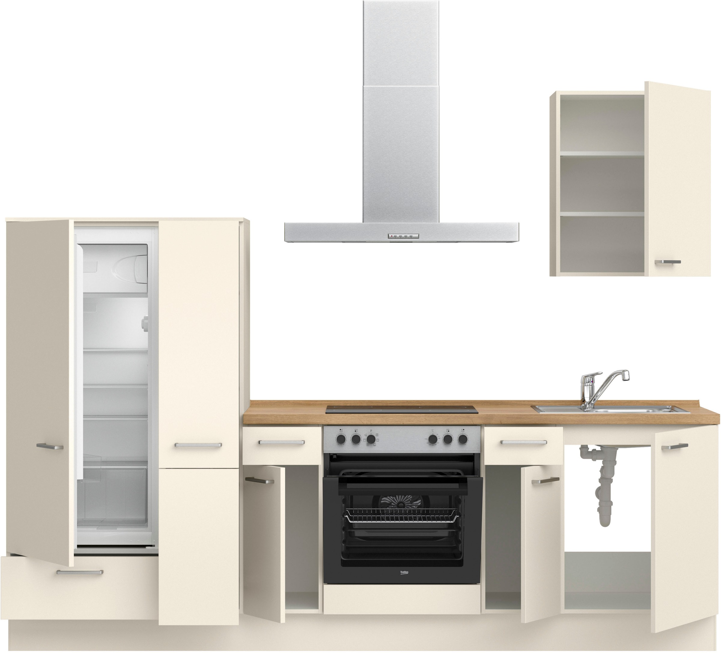 nobilia® Küchenzeile »"Touch I"«, vormontiert, Ausrichtung wählbar, Breite 270 cm, wahlw. mit E-Geräten
