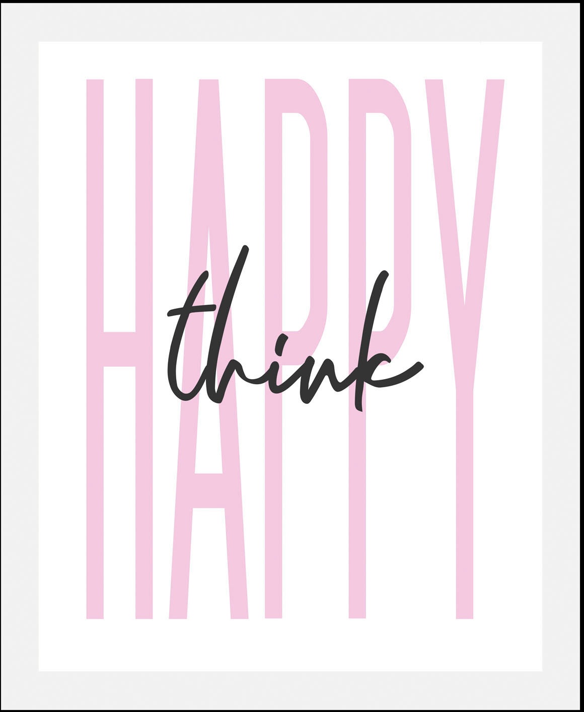 queence Bild »think happy«, Schriftzüge, (1 St.), gerahmt