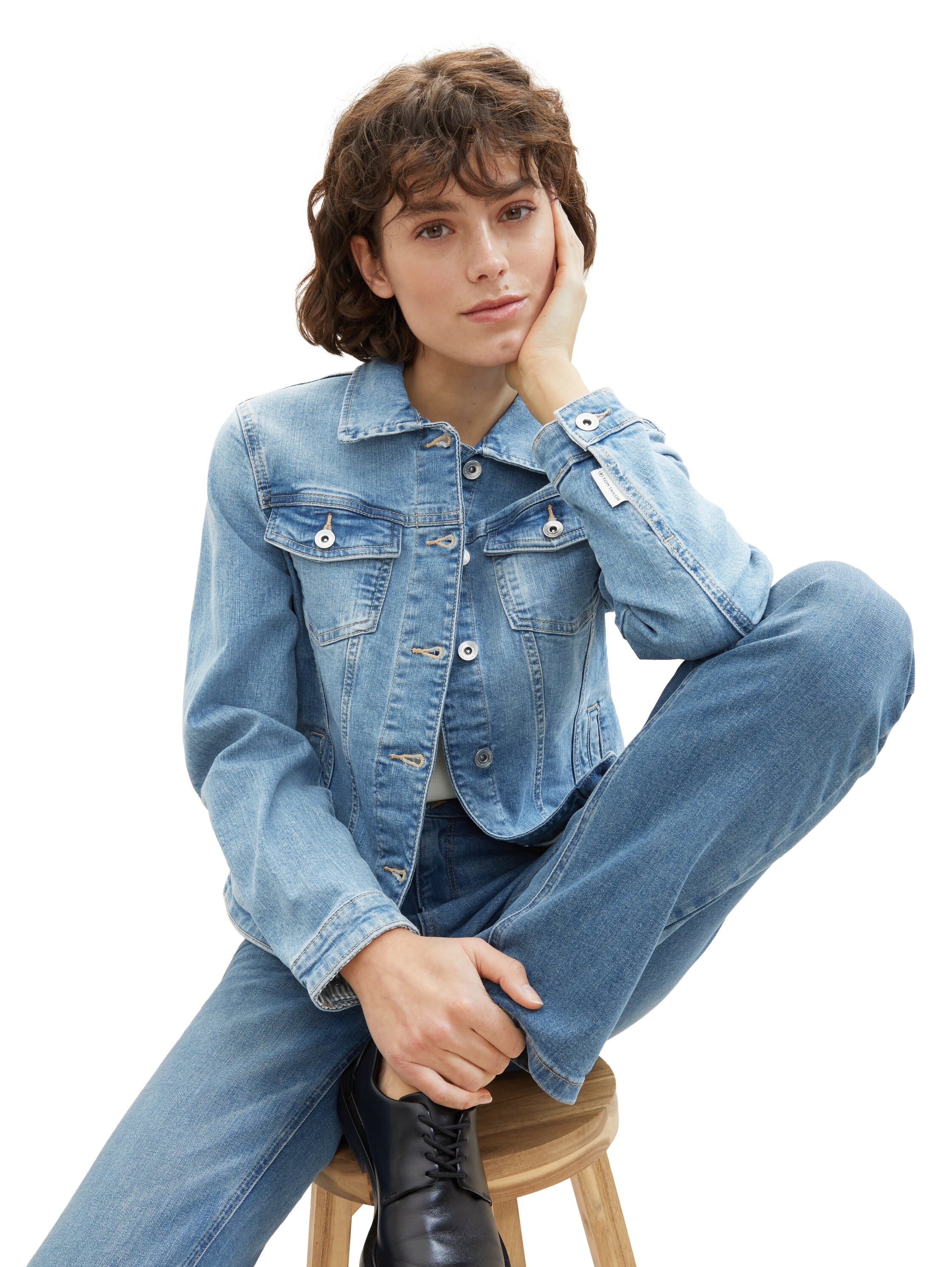 TOM TAILOR Jeansjacke, ohne Kapuze, mit Knopfleiste und Hemdkragen günstig online kaufen