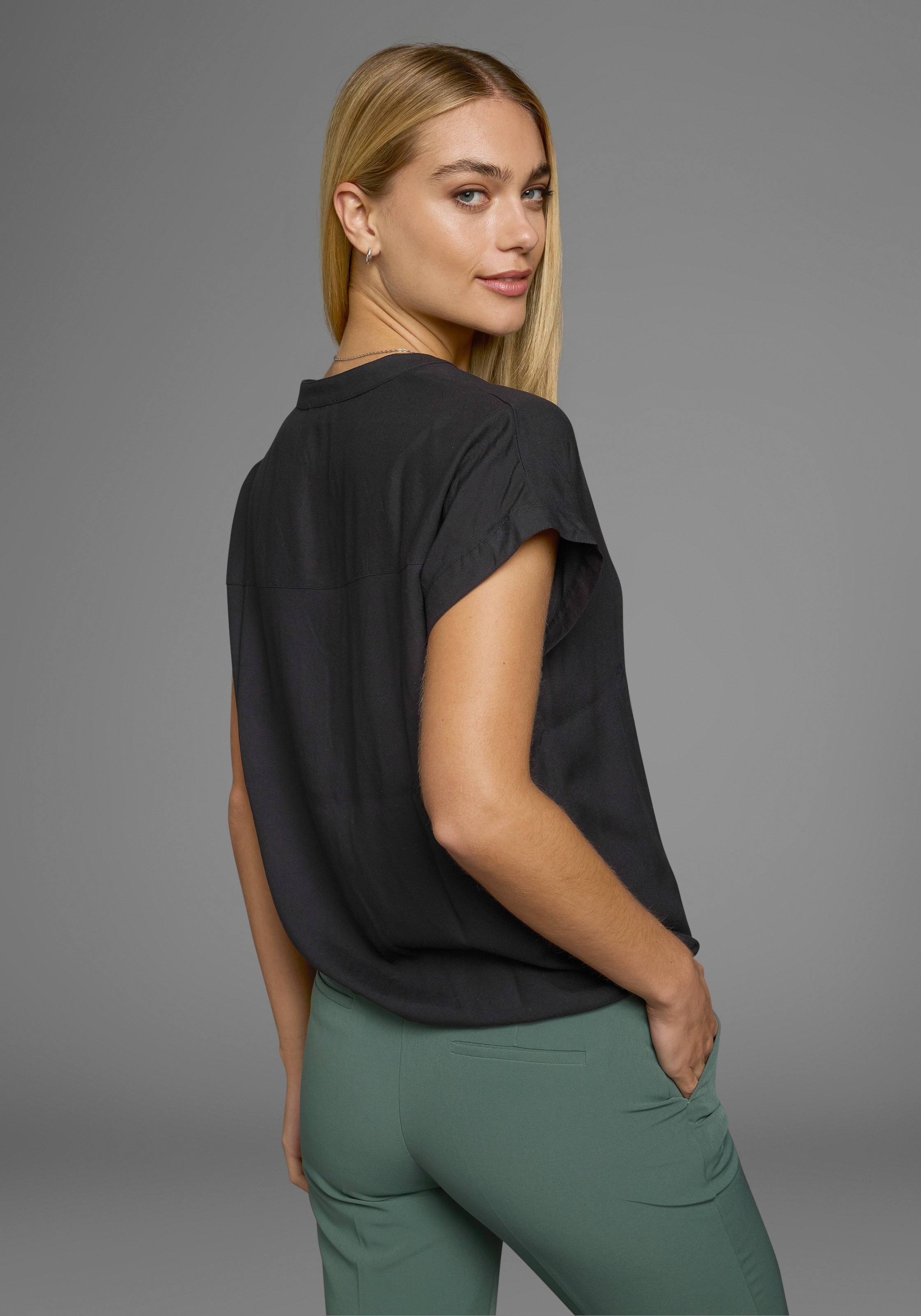 Boysens Hemdbluse, im Oversized-Style mit Ballonsaum günstig online kaufen