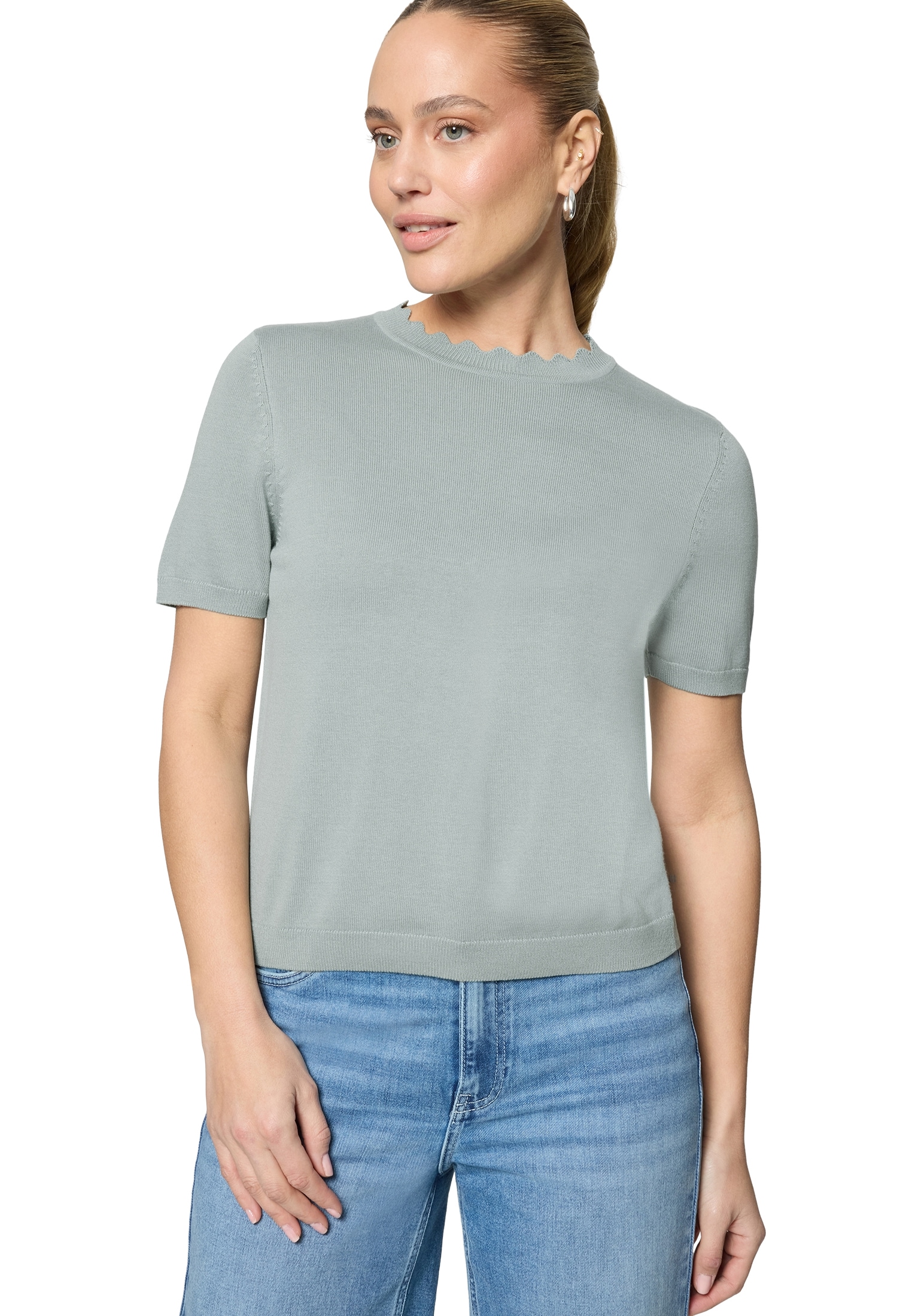 Zero Kurzarmshirt »Damen mit Wellensaum« 1 Material
