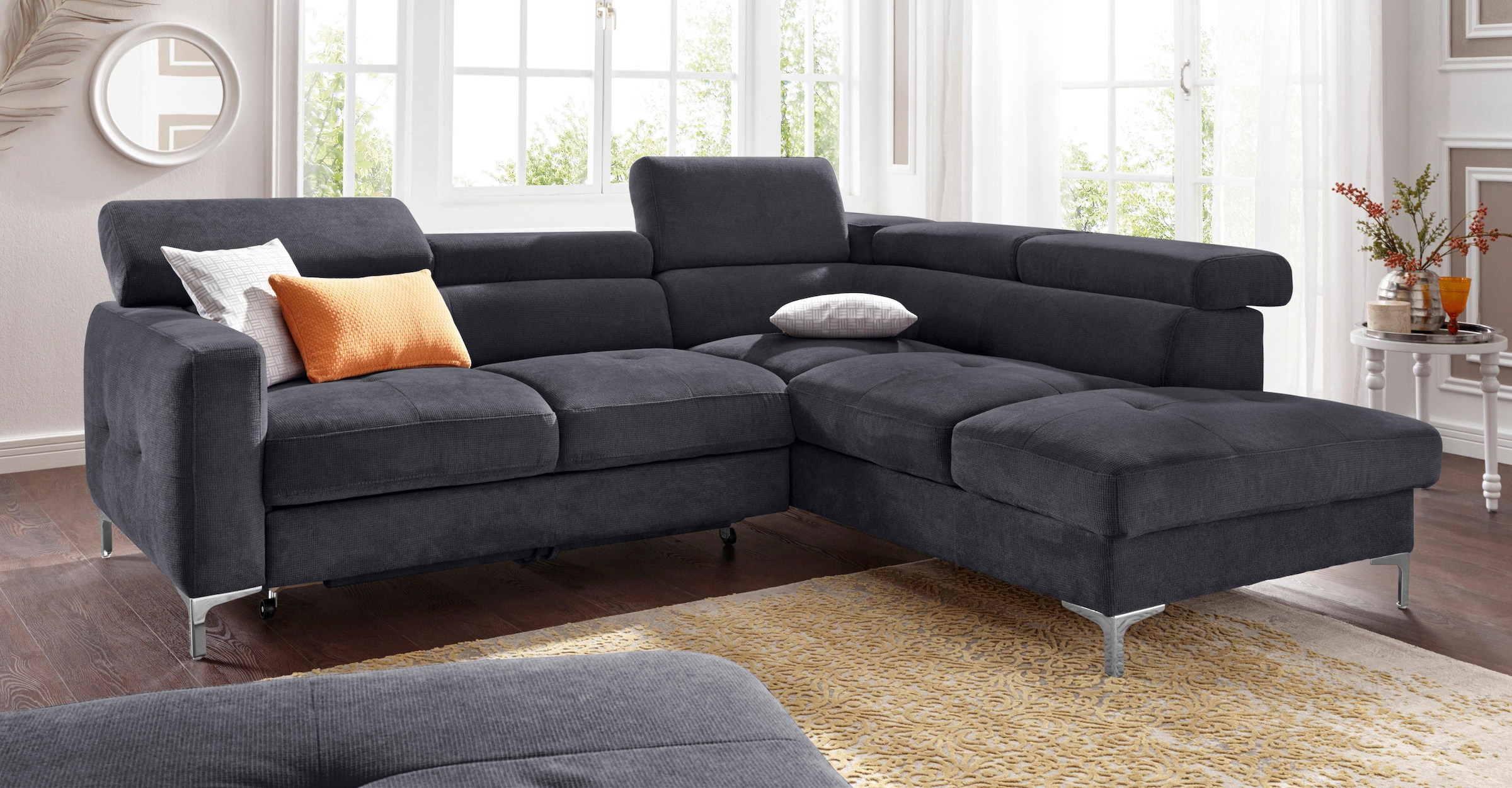 COTTA Ecksofa »Sammy L-Form«, inklusive Kopfteilverstellung, wahlweise mit Bettfunktion
