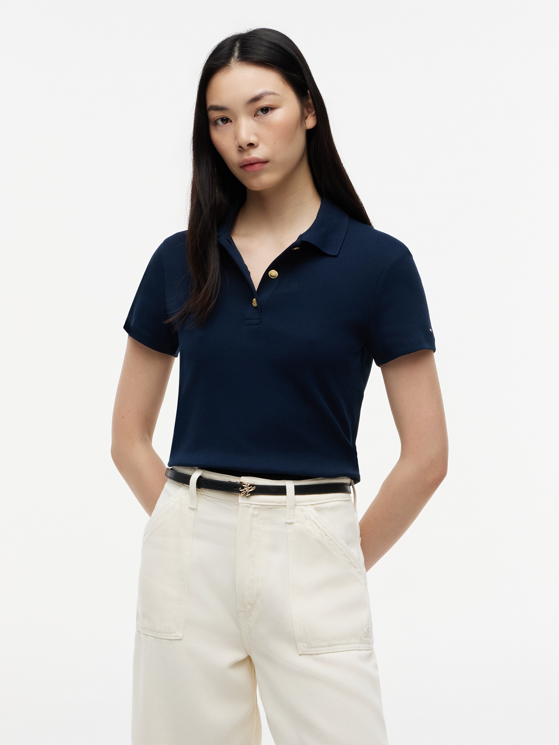 Tommy Hilfiger Poloshirt »GOLD BUTTON SLIM SS POLO«