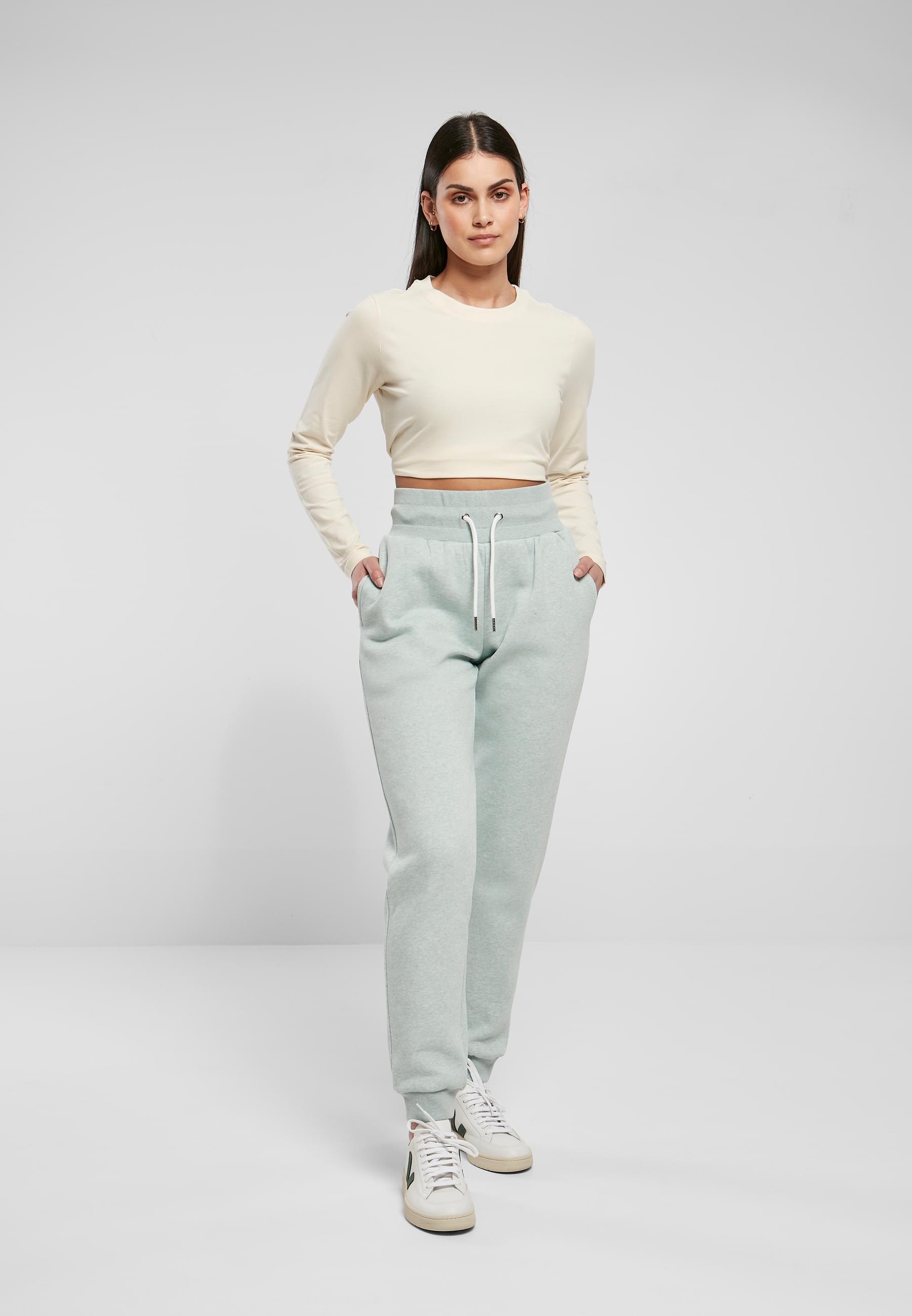 URBAN CLASSICS Stoffhose »Urban Classics Damen Ladies High Waist Color Melange Sweat Pants«, (1 tlg.)