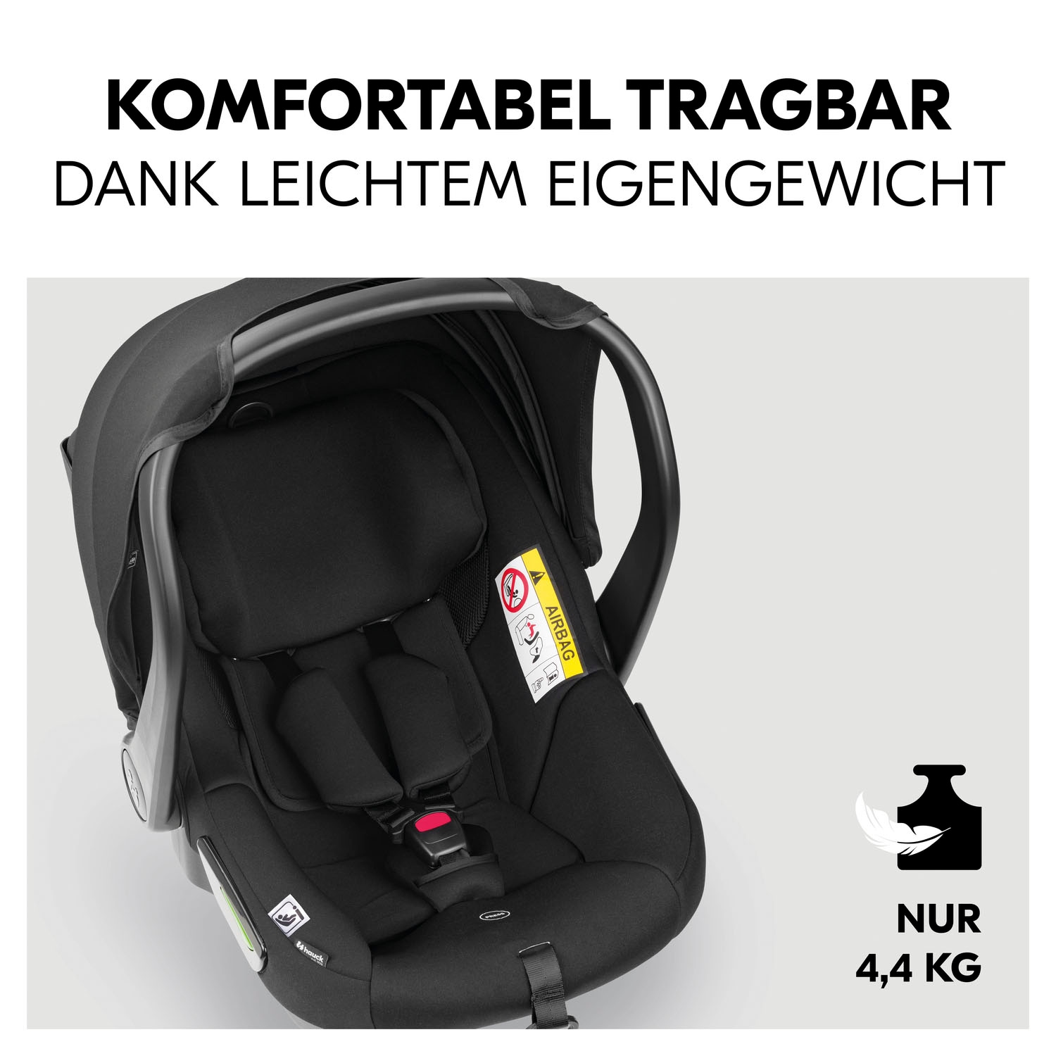 Hauck Babyschale »Drive N Care«, Klasse 0+ (bis 13 kg), (Set, 2 tlg.), inklusive Base und Neugeborenen-Einlage