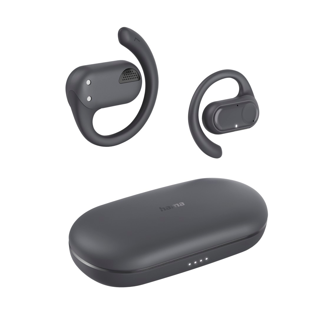 Hama Open-Ear-Kopfhörer »„Spirit Open“ (18 hAkku, mit App, Ohrbügel, IPX4)« A2DP Bluetooth | AVRCP Bluetooth | HFP Environmental Noise Cancelling (ENC) | Freisprechfunktion | Google Assistant | Sprachsteuerung | True Wireless