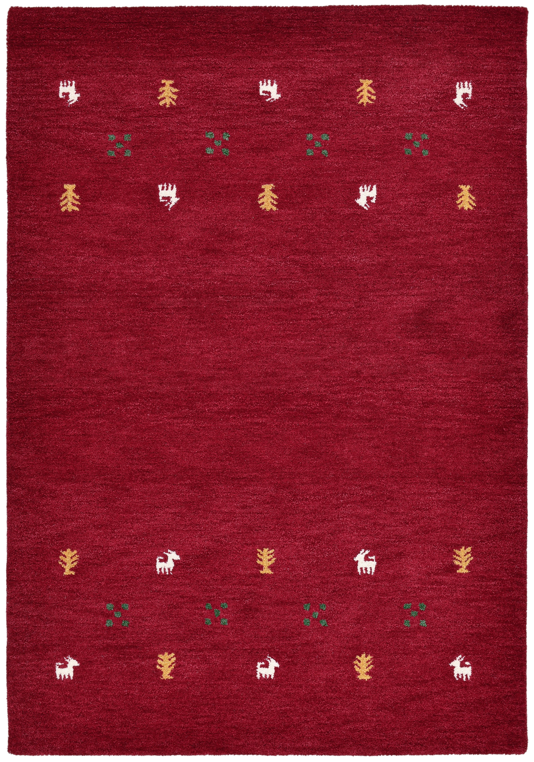 THEKO Wollteppich "Gabbeh Motiv, Handgefertigt, Teppich, Tiermotiv, reine W günstig online kaufen