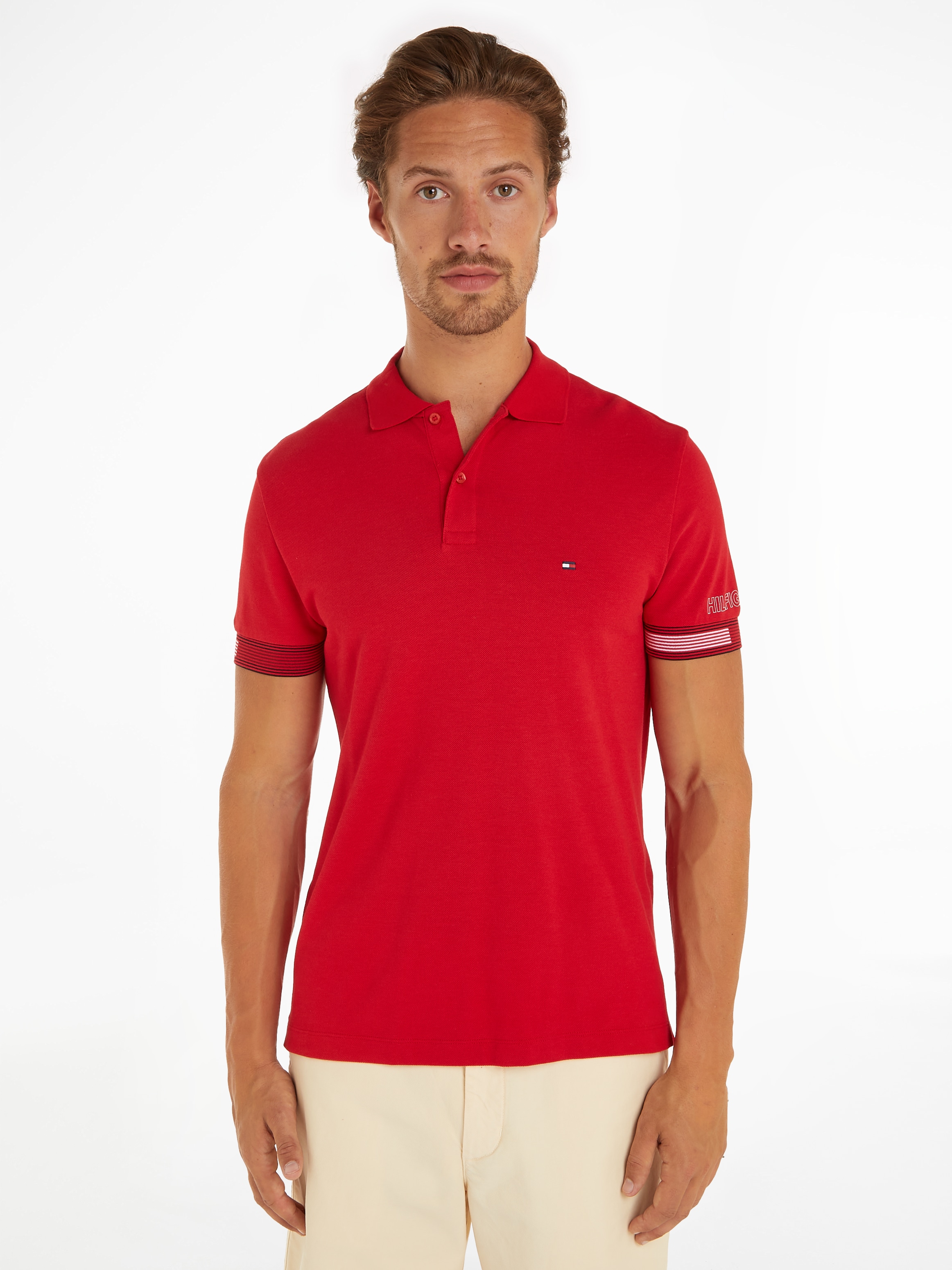 Tommy Hilfiger Poloshirt "FLAG CUFF SLIM POLO" günstig online kaufen