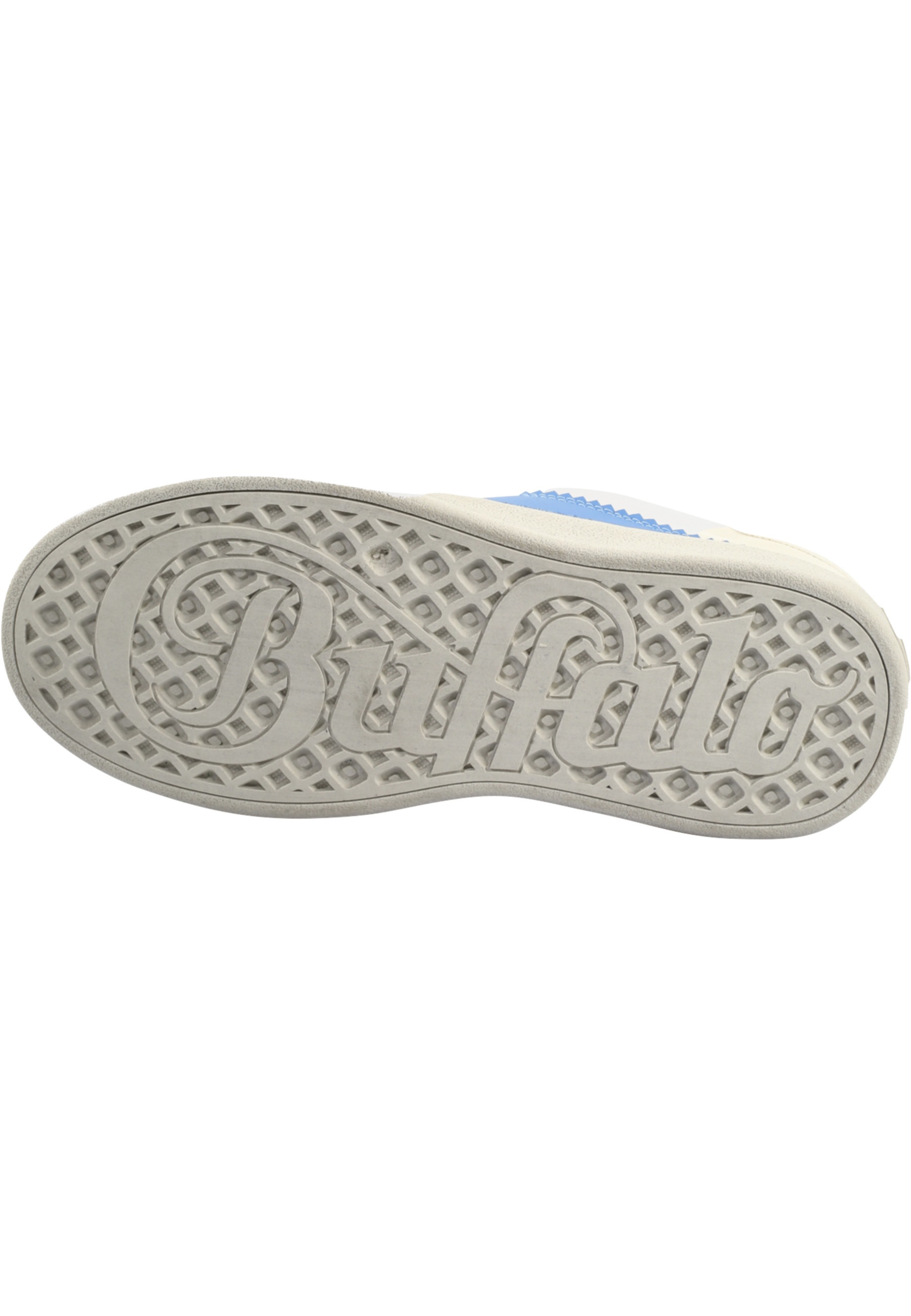 Sneaker BUFFALO "Buffalo Sneaker Lederimitat", Damen, Gr. 39, weiß (weiß, blau), Lederimitat, Schuhe Sneaker 3