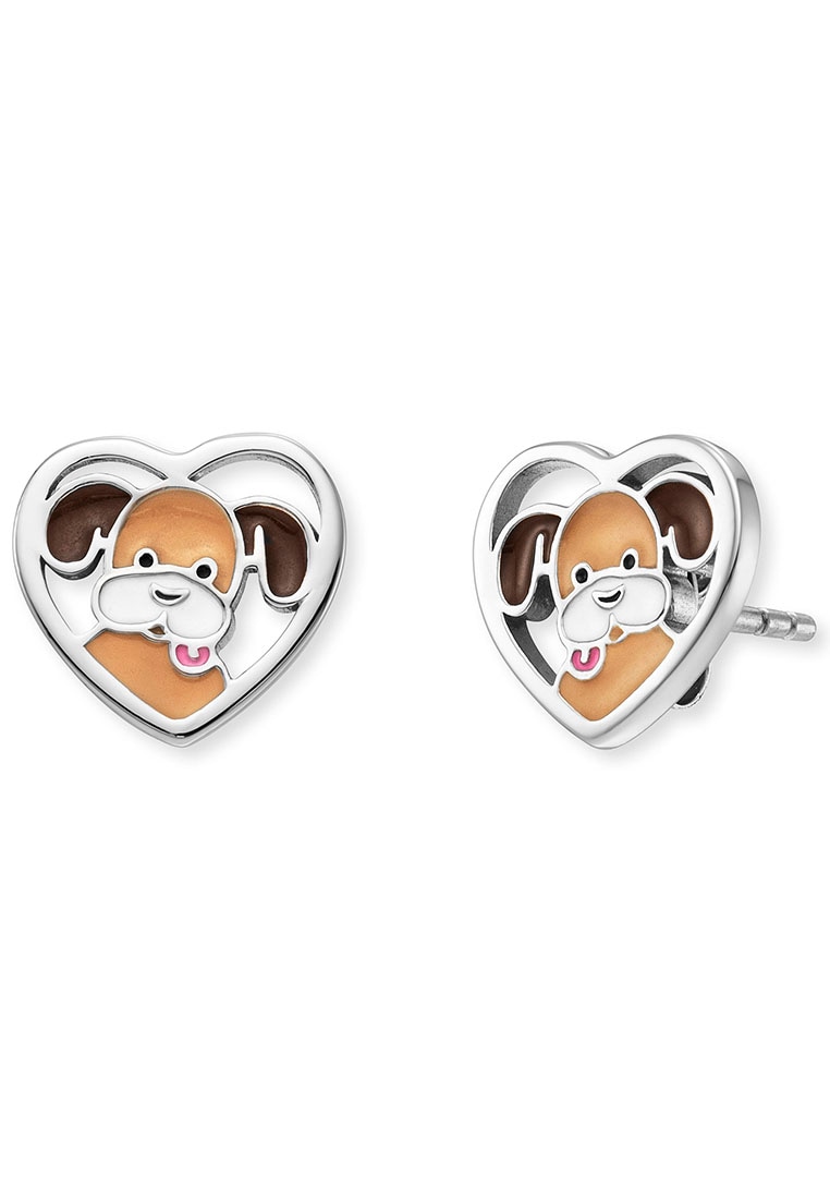 Paar Ohrstecker »Herz mit Hund, HEE-DOG-HEART«, mit Emaille