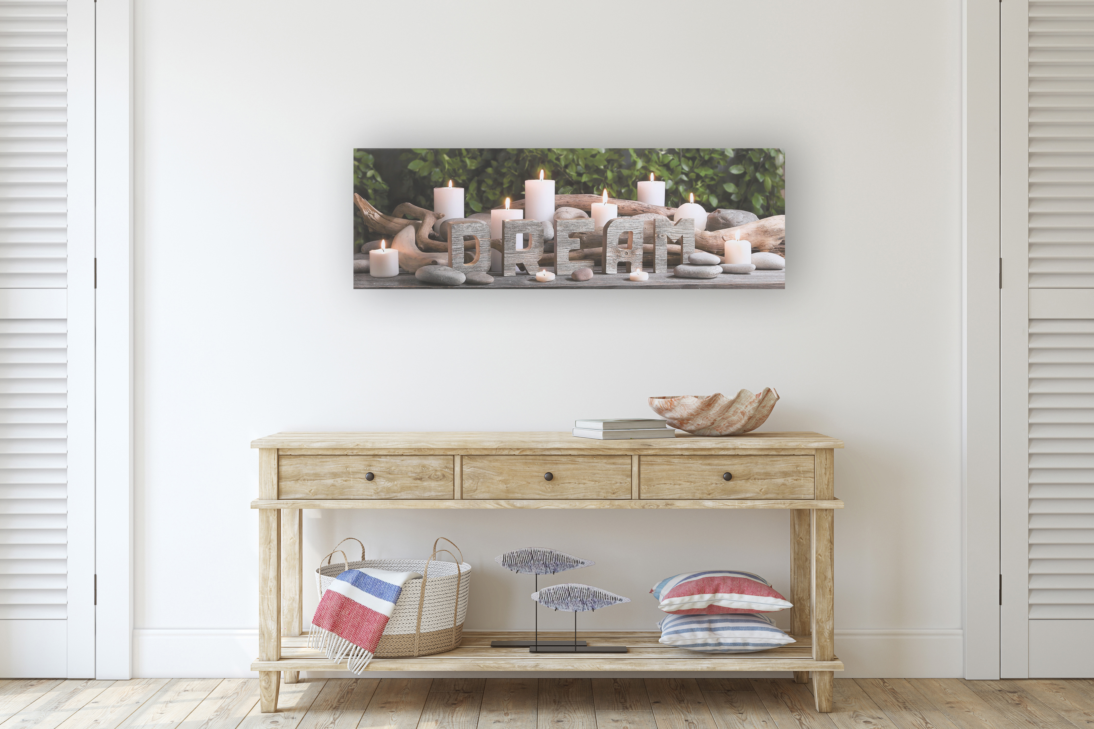 Art for the home LED-Bild "Dream Kerzen LED 30x90cm" Zen 1 Stk. tlg. LED-Leinwand Traum 30 x 90 cm