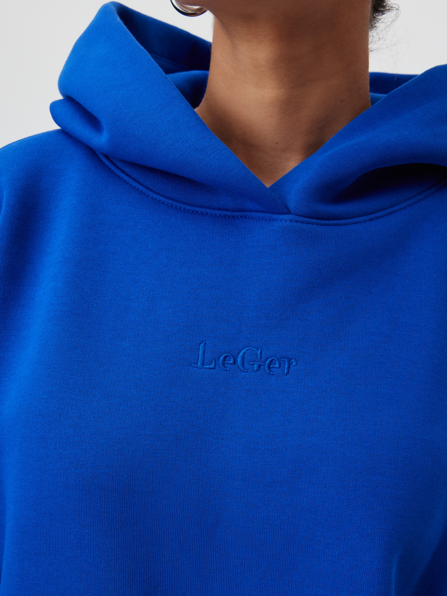Kapuzensweatshirt LEGER "Abby, LeGer by Lena Gercke", Damen, Gr. 40, heather, Sweatware, Obermaterial: 65% Baumwolle, 35% Polyester, regular fit, Rippbündchen, Sweatshirts 3