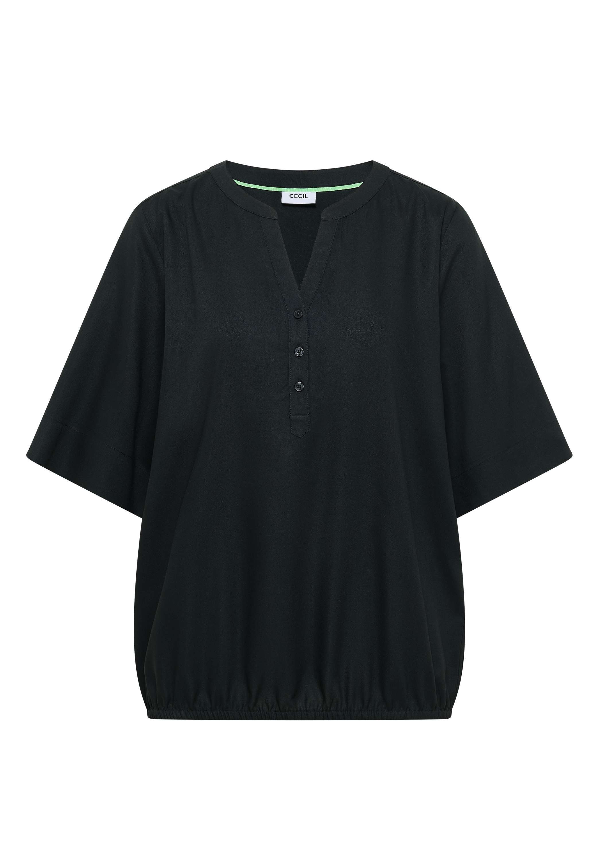 Cecil Shirtbluse mit geschlitztem Rundhalsausschnitt