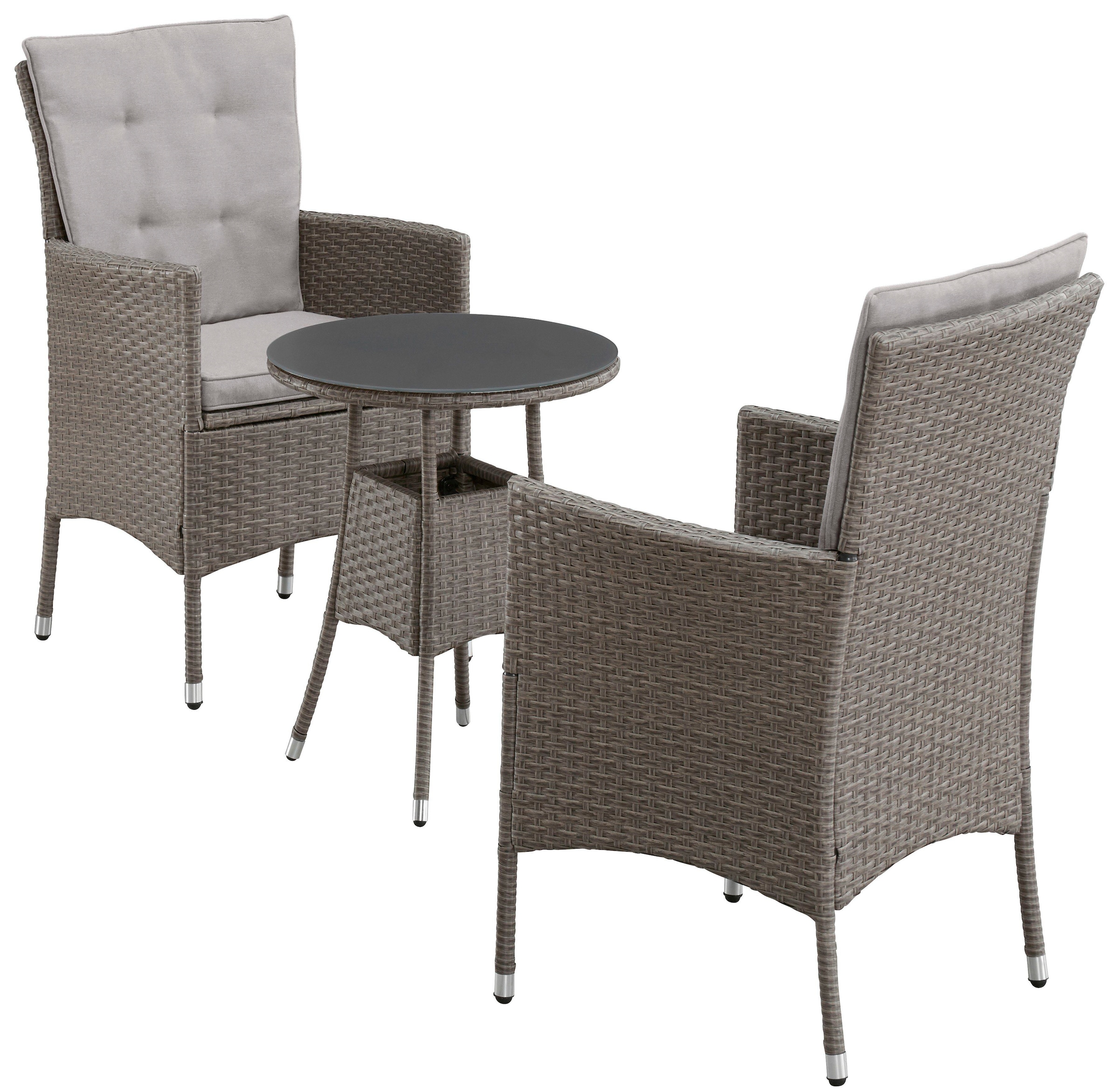 KONIFERA "Balkonset "Mailand"" Set, 2 Sessel, Tisch Ø 50 cm, inkl. Auflagen günstig online kaufen