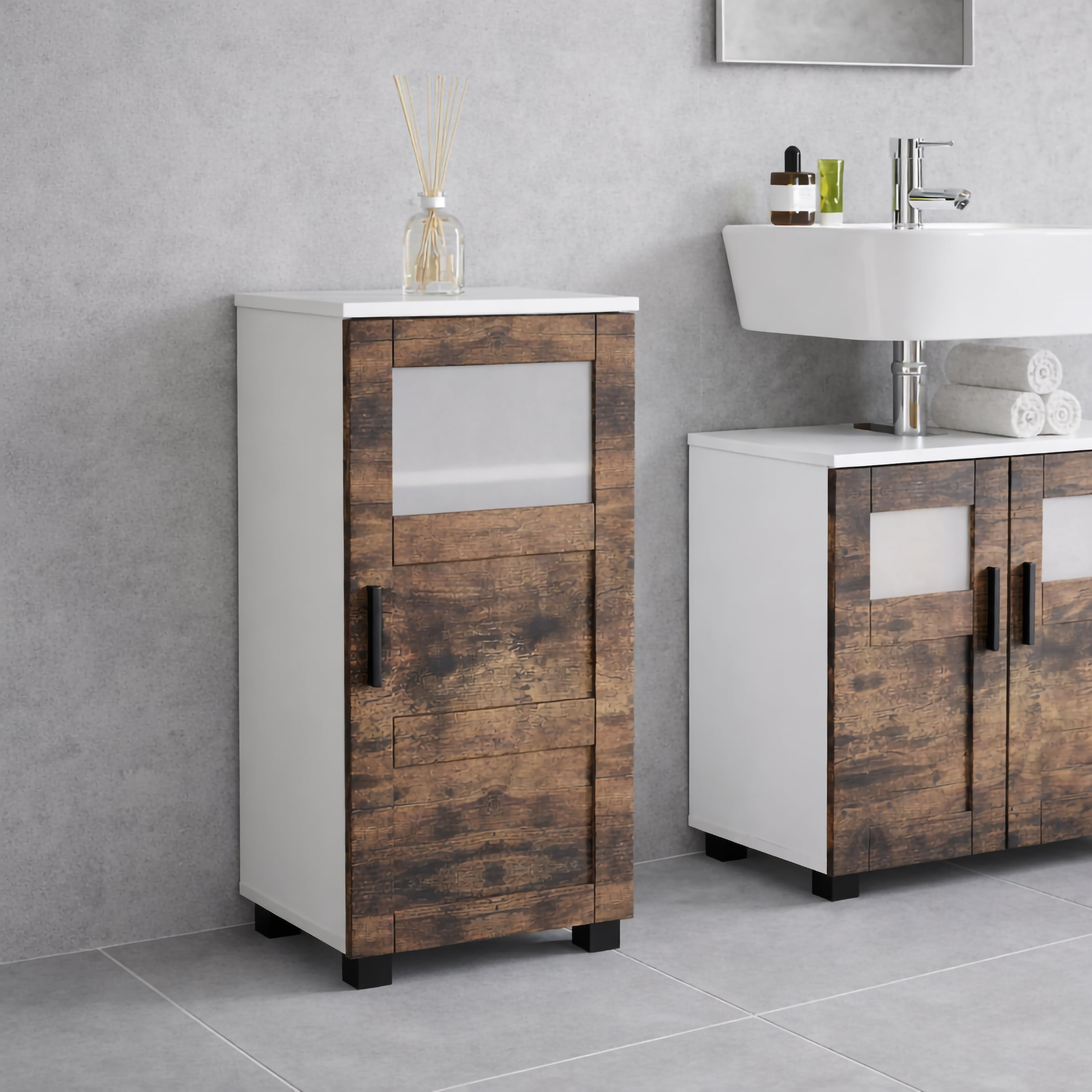 VCM Midischrank »Holz Badschrank Midischrank Nilari 70 x 38 x 28 cm« 1 Stk. tlg.