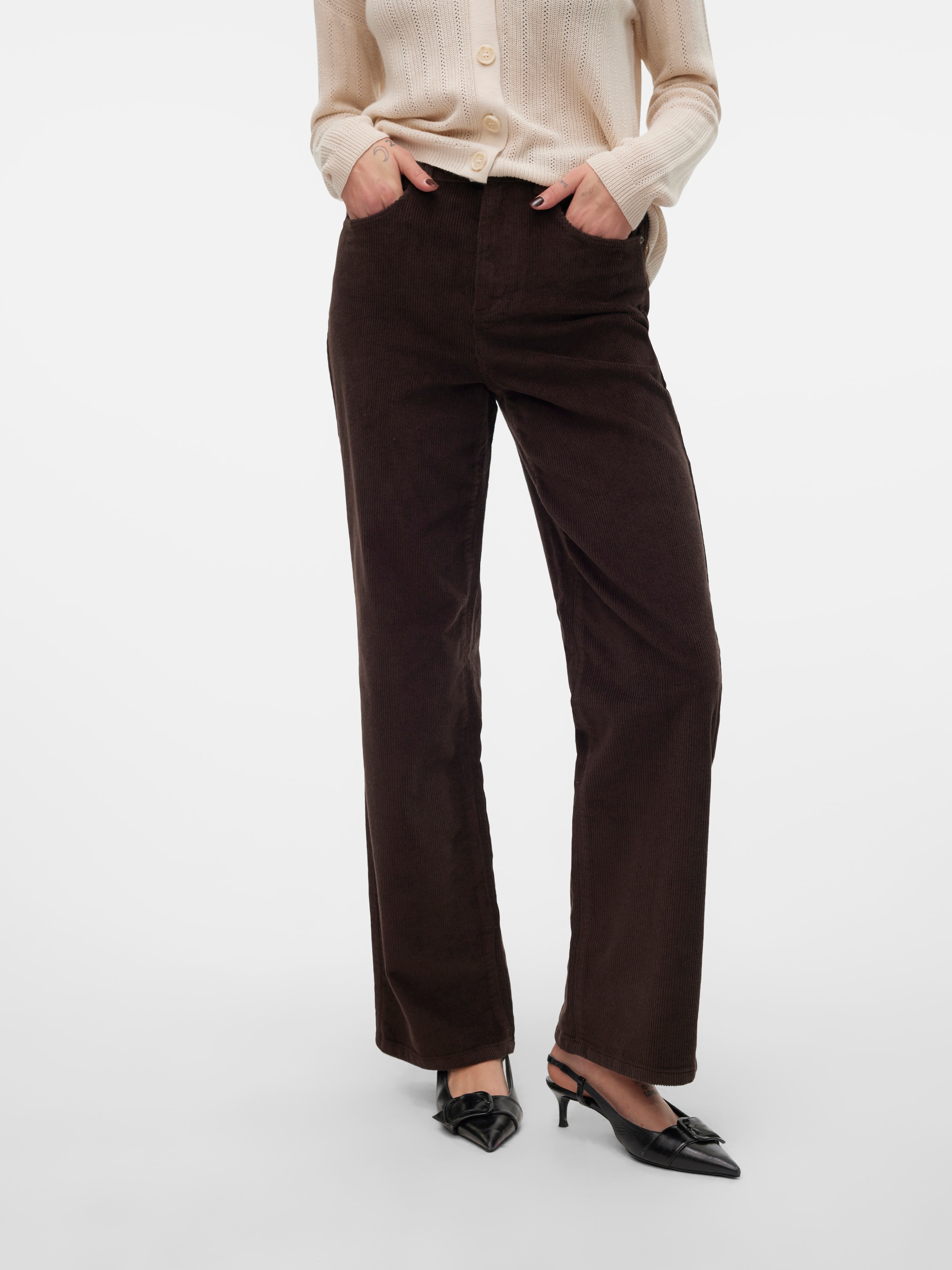 Vero Moda Cordhose "VMTESSA HR WIDE CORDUROY PANTS GA NOOS" Baumwollmischung, oversize