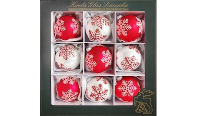Krebs Glas Lauscha Weihnachtsbaumkugel »Schneeflocken, Weihnachtsdeko rot,... kaufen
