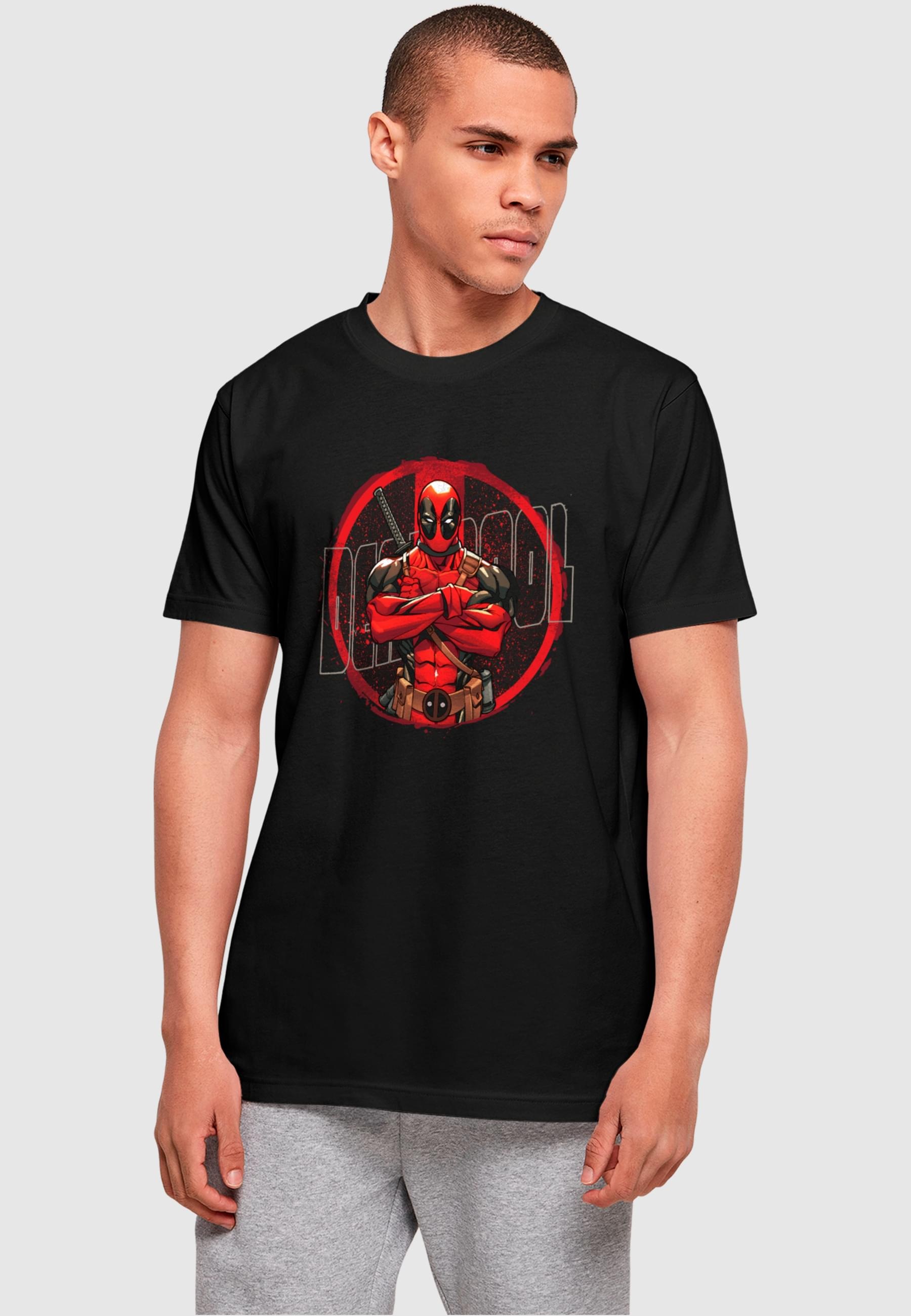 ABSOLUTE CULT T-Shirt »ABSOLUTE CULT Herren Deadpool - Splatter Posed Logo T-Shirt«, (1 tlg.)