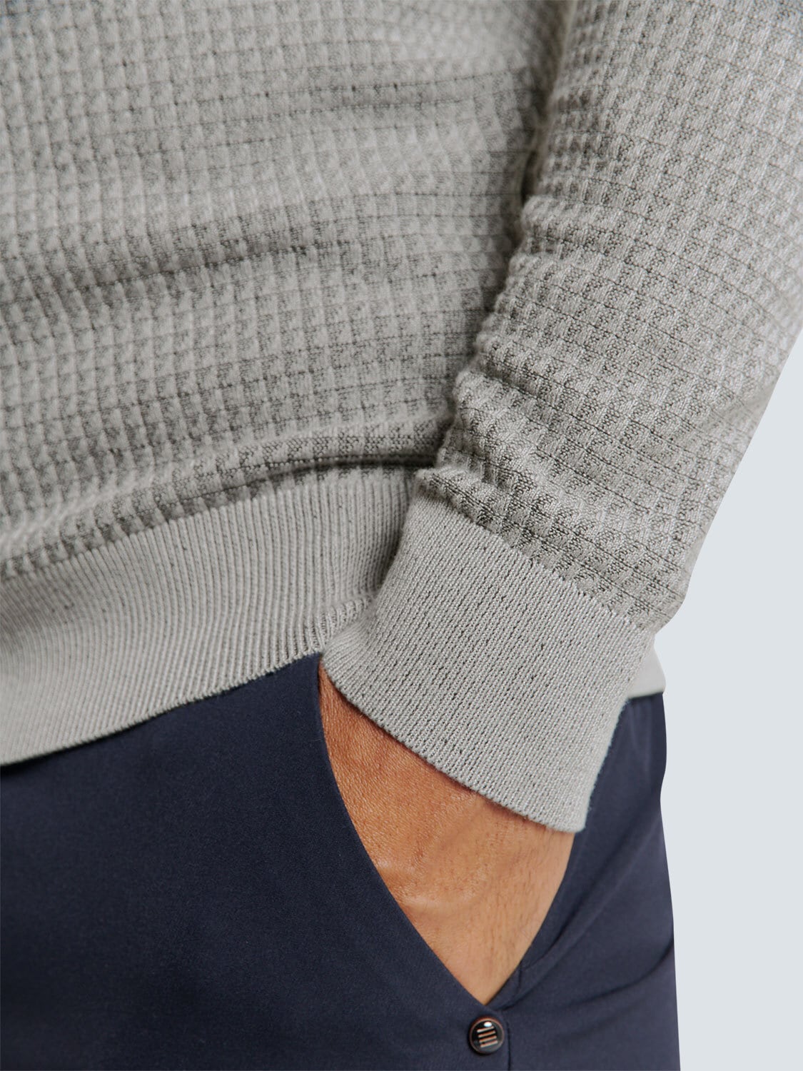 NO EXCESS Rundhalspullover »No Excess Zweifarbiger Rundhals-Pullover«