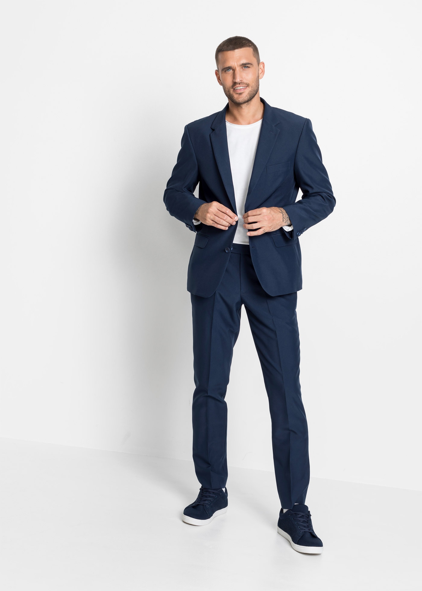 bonprix Anzug Set, 2, 2 Stk. tlg. slim fit zweiteiliges Set mit Sakko und H günstig online kaufen