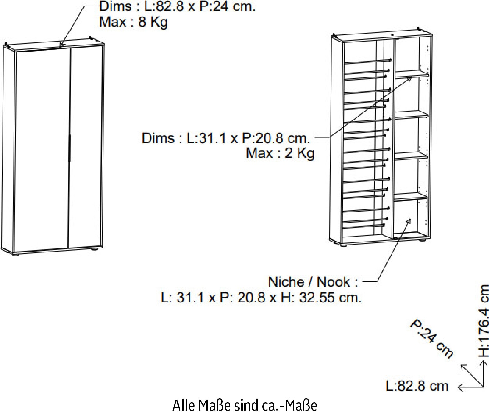 Demeyere GROUP Schuhschrank, SchuhSchrank mit Spiegel