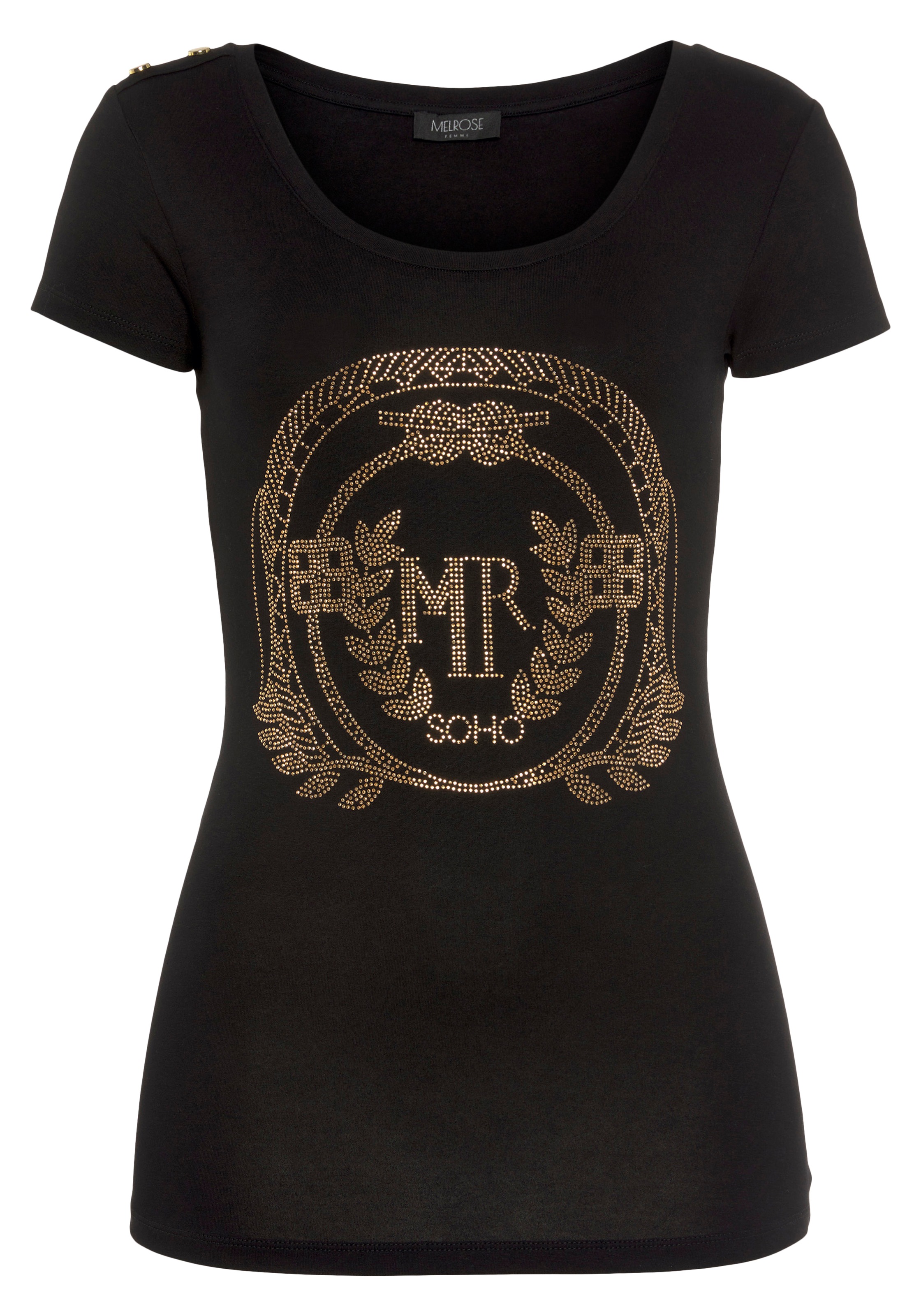Melrose T-Shirt, mit Glitzerdruck | BAUR bestellen für