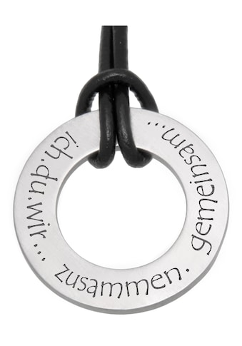 Kette mit Anhänger »Schmuck Geschenk Halskette, Lederband«, mit Zirkonia (synth.)