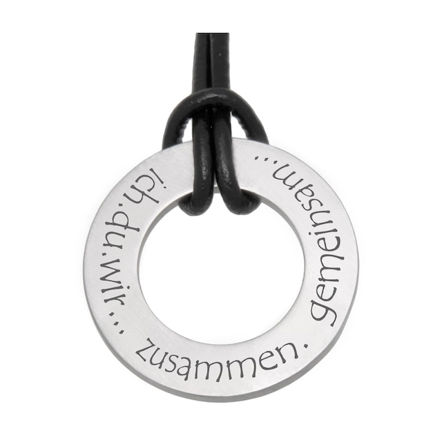 Firetti Kette mit Anhänger »Schmuck Geschenk Halskette, Lederband«, feste  Gravur - ich.du.wir…zusammen.gemeinsam bestellen | BAUR
