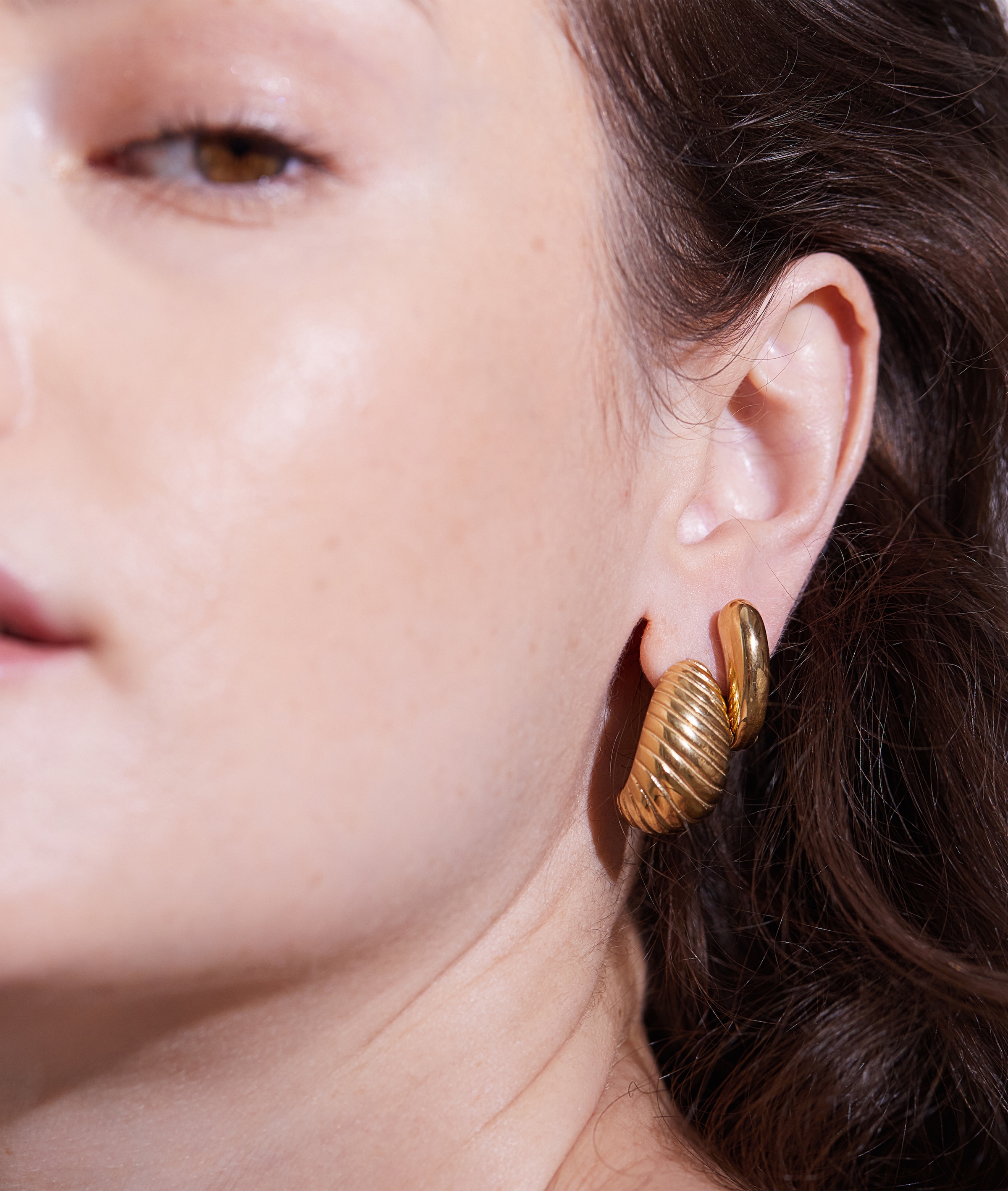 Echtzeit Paar Creolen »Schmuck Geschenk Edelstahl Ohrringe The Modern Basic«