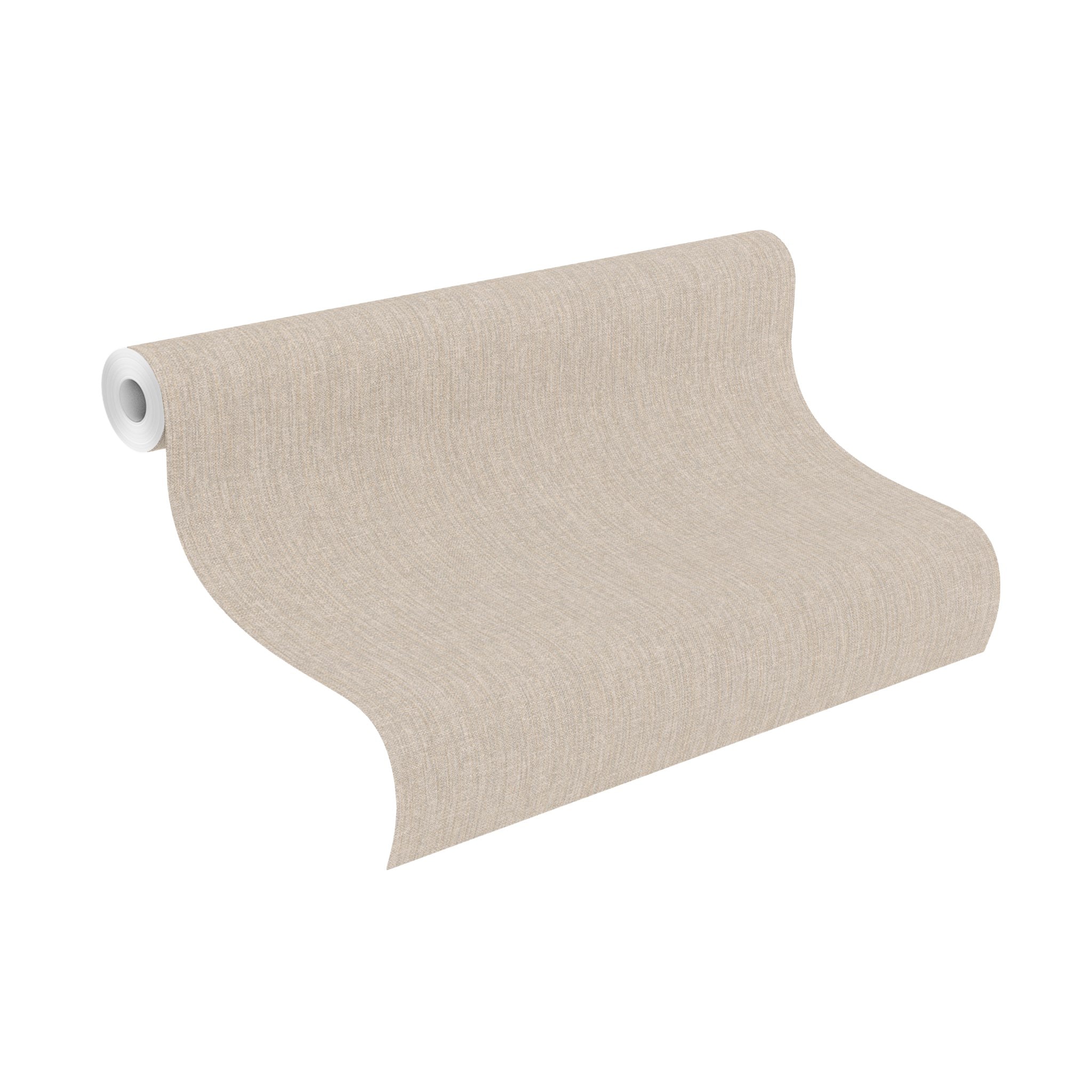 Rasch Papiertapete »Tapete mit Leinenoptik in Beige«, unifarben, Textiloptik