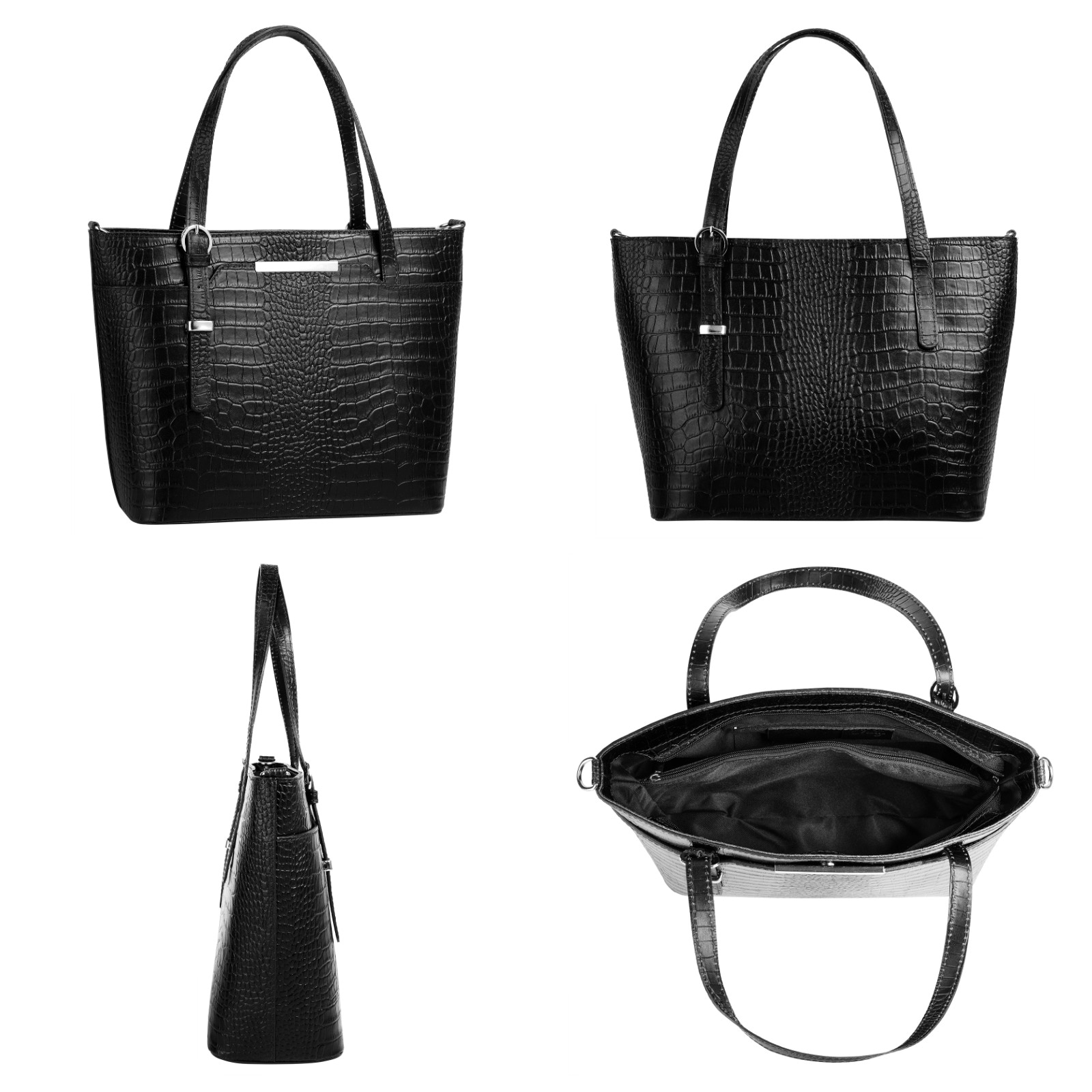 Cluty Henkeltasche, echt Leder, Made in Italy