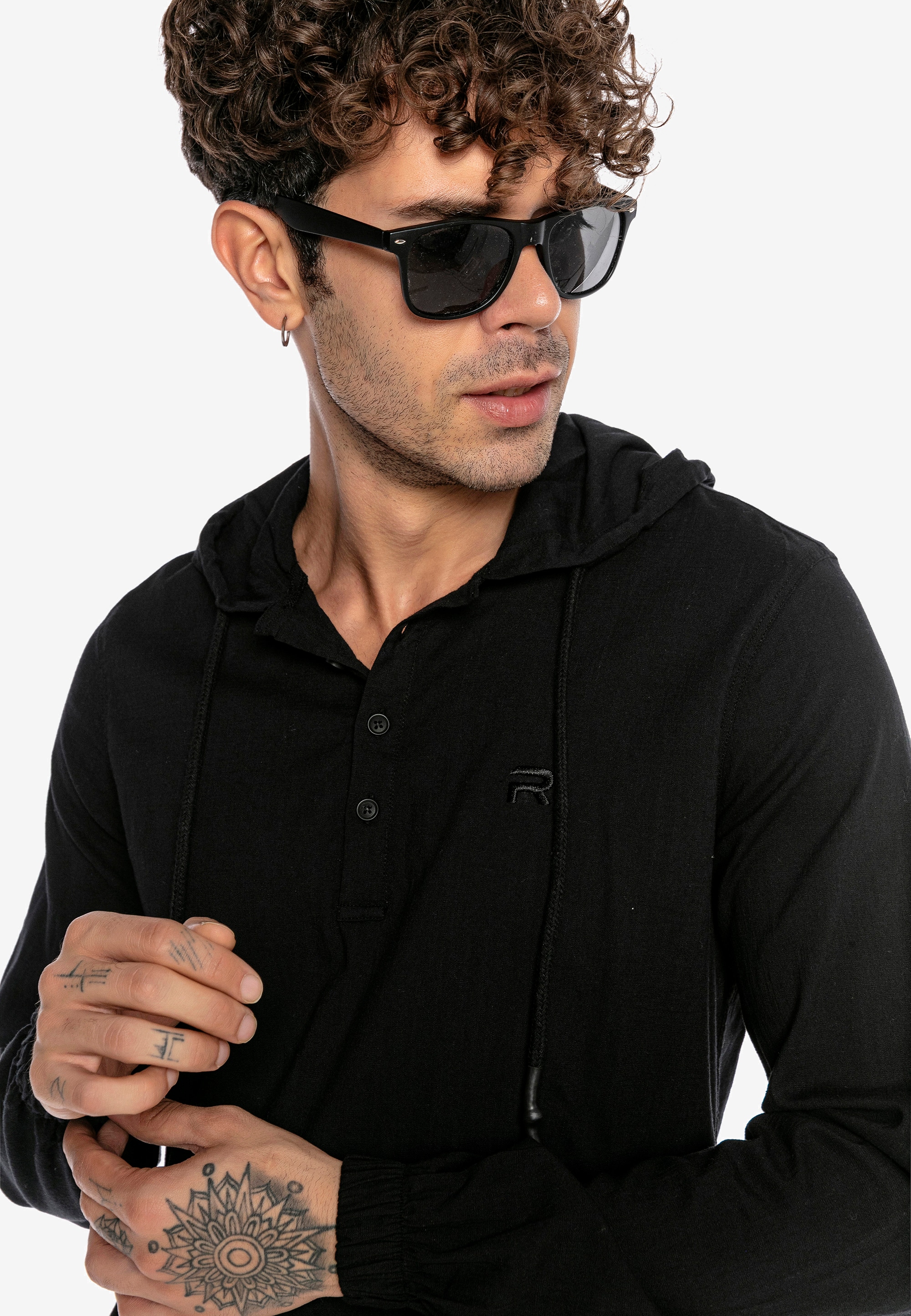 RedBridge Kapuzensweatshirt »Manchester«, im modischen Hemd-Stil