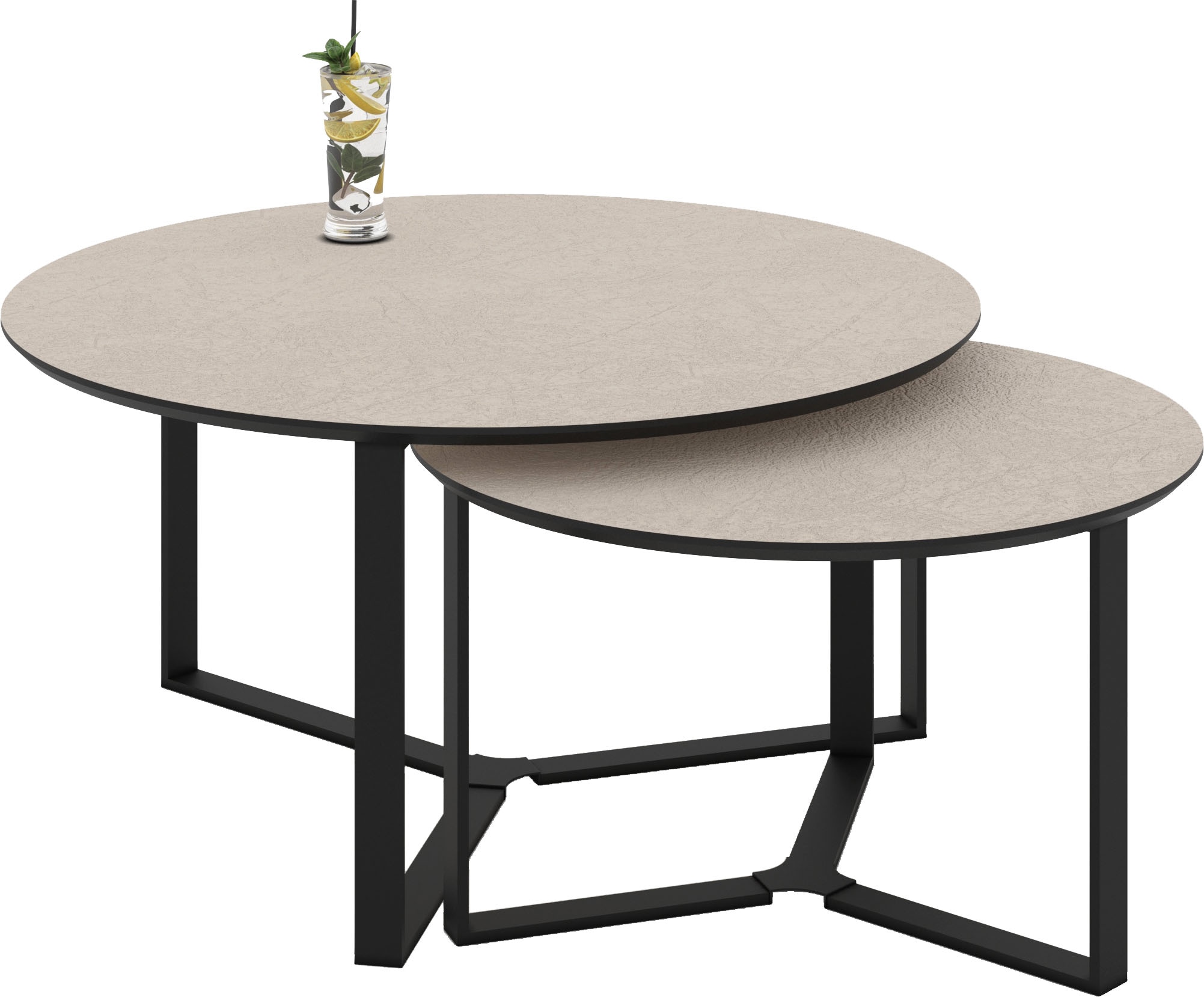 HELA Couchtisch »MASSA« Set, 2 Stk. tlg. 2er Set, Gestell rechteckig, Melamin mit Schweizer Kante