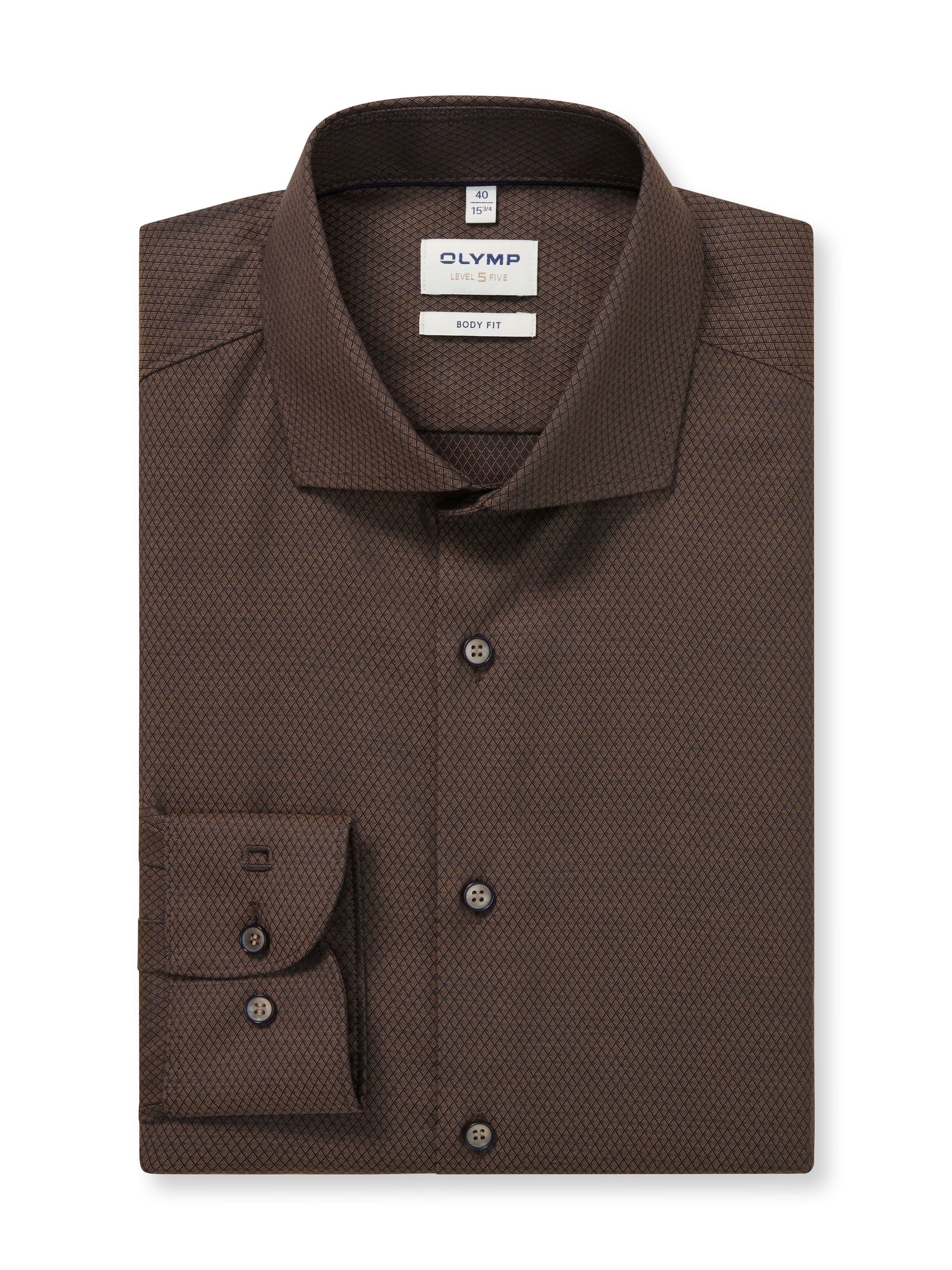 OLYMP Langarmhemd »Level 5« Businesshemd, body fit, Royal-Kentkragen, unifarben