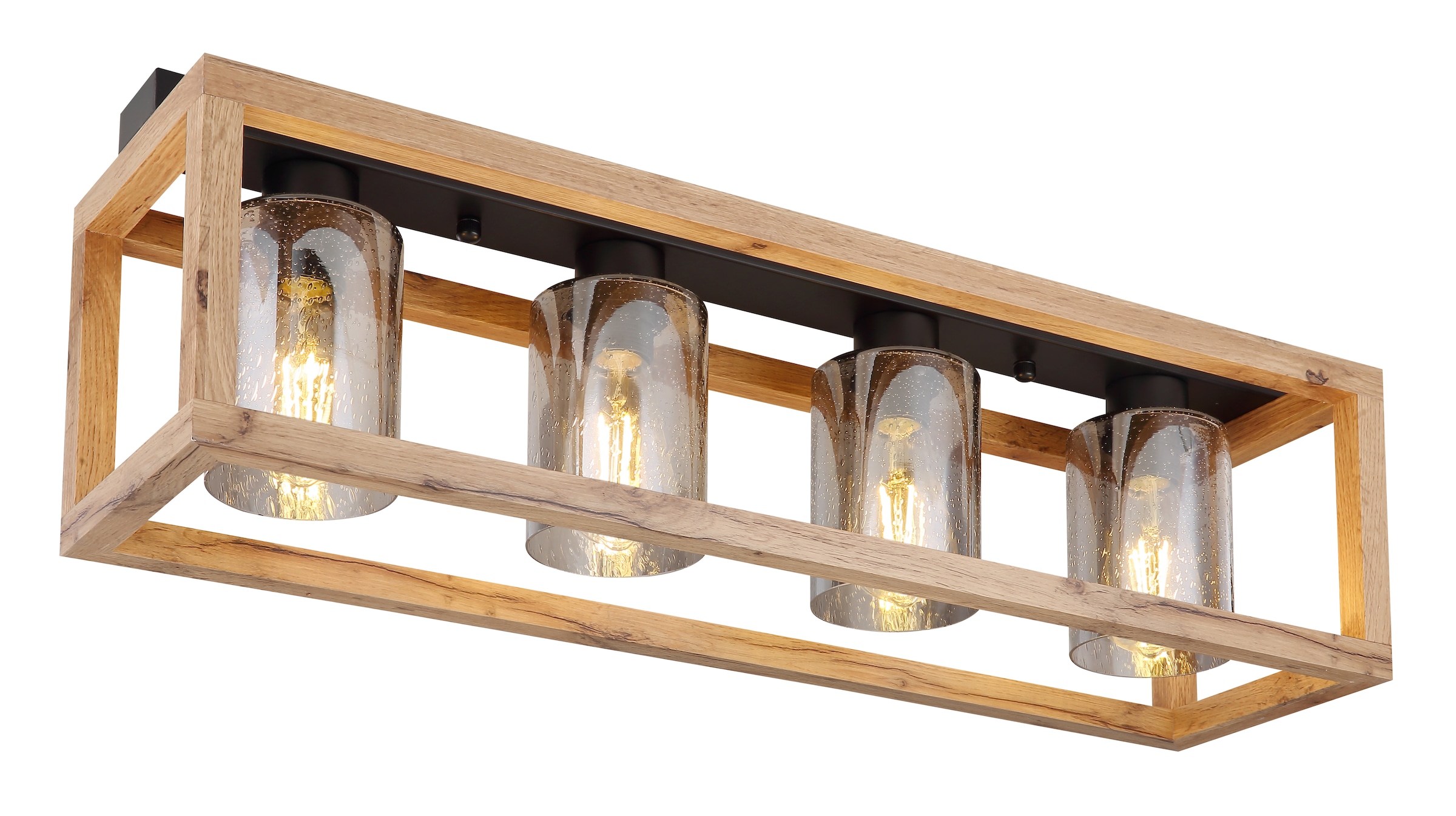 GLOBO LIGHTING Deckenleuchte »PETTEY«, Leuchtmittel E27 | ohne Leuchtmittel, Deckenlampe/Glas rauchfarben/Essbereich/Wohnzimmer