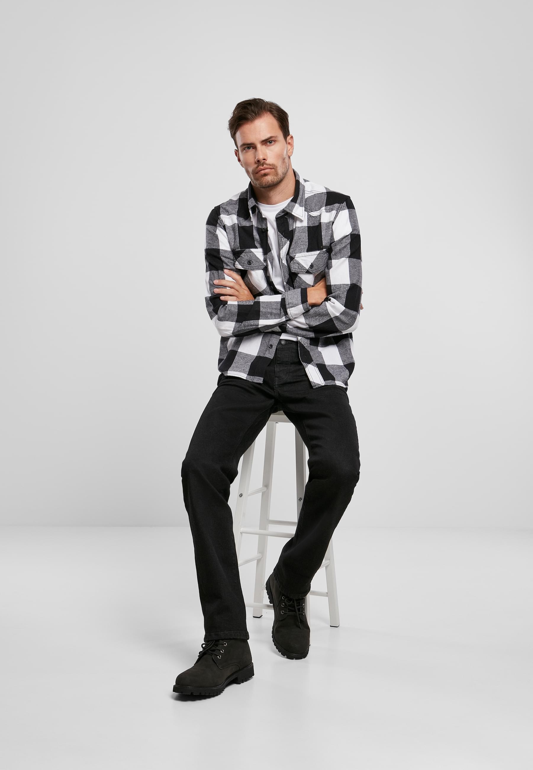 Brandit Langarmhemd »Brandit Herren Checked Shirt«, (1 tlg.)
