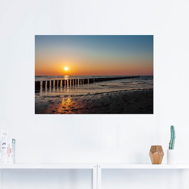 Artland Wandbild »Sonnenuntergang an Ostsee Insel Poel«, Bilder vom  Sonnenuntergang & -aufgang (1 Stück), in vielen Größen & Produktarten -  Alubild / Outdoorbild, Leinwandbild, Poster, Wandaufkleber / Wandtattoo  auch für Badezimmer geeignet kaufen | BAUR